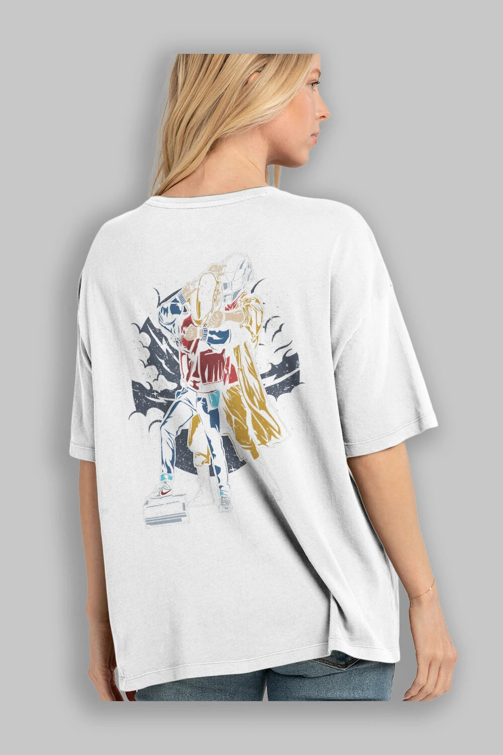 Back To The Beat Arka Baskılı Oversize t-shirt Erkek Kadın Unisex %100 Pamuk