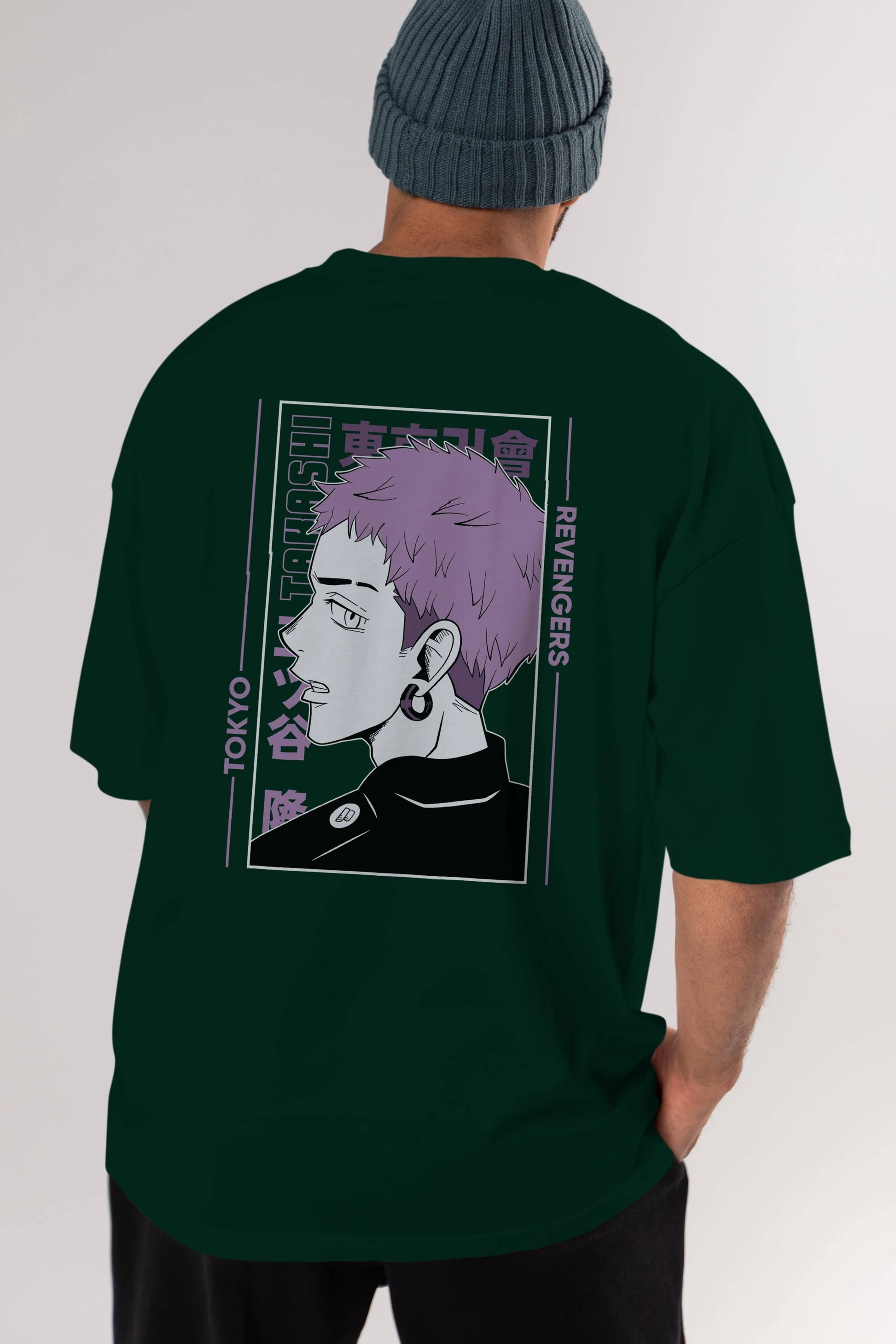 Takashi Mitsuya Anime Arka Baskılı Oversize t-shirt Erkek Kadın Unisex