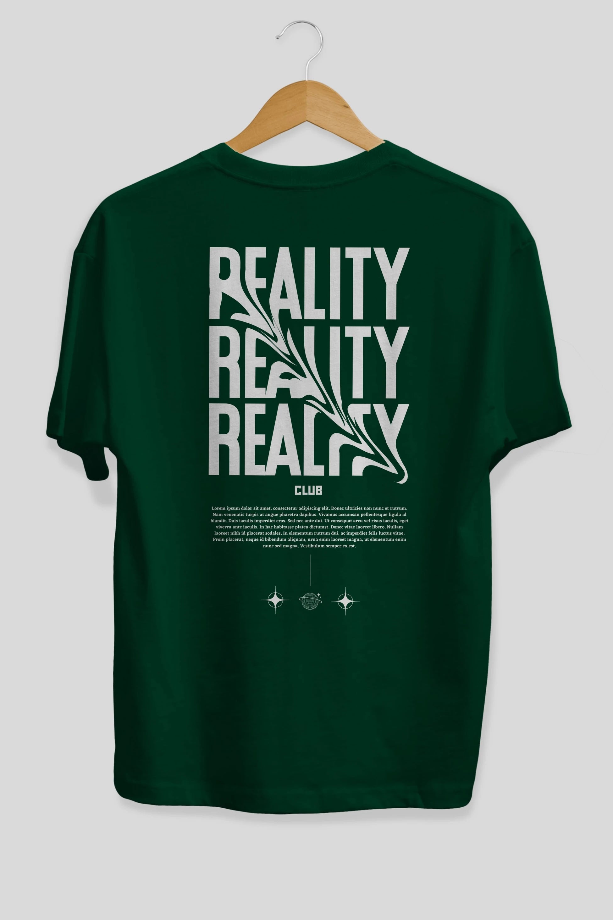 Reality Yazılı Arka Baskılı Oversize t-shirt Erkek Kadın Unisex