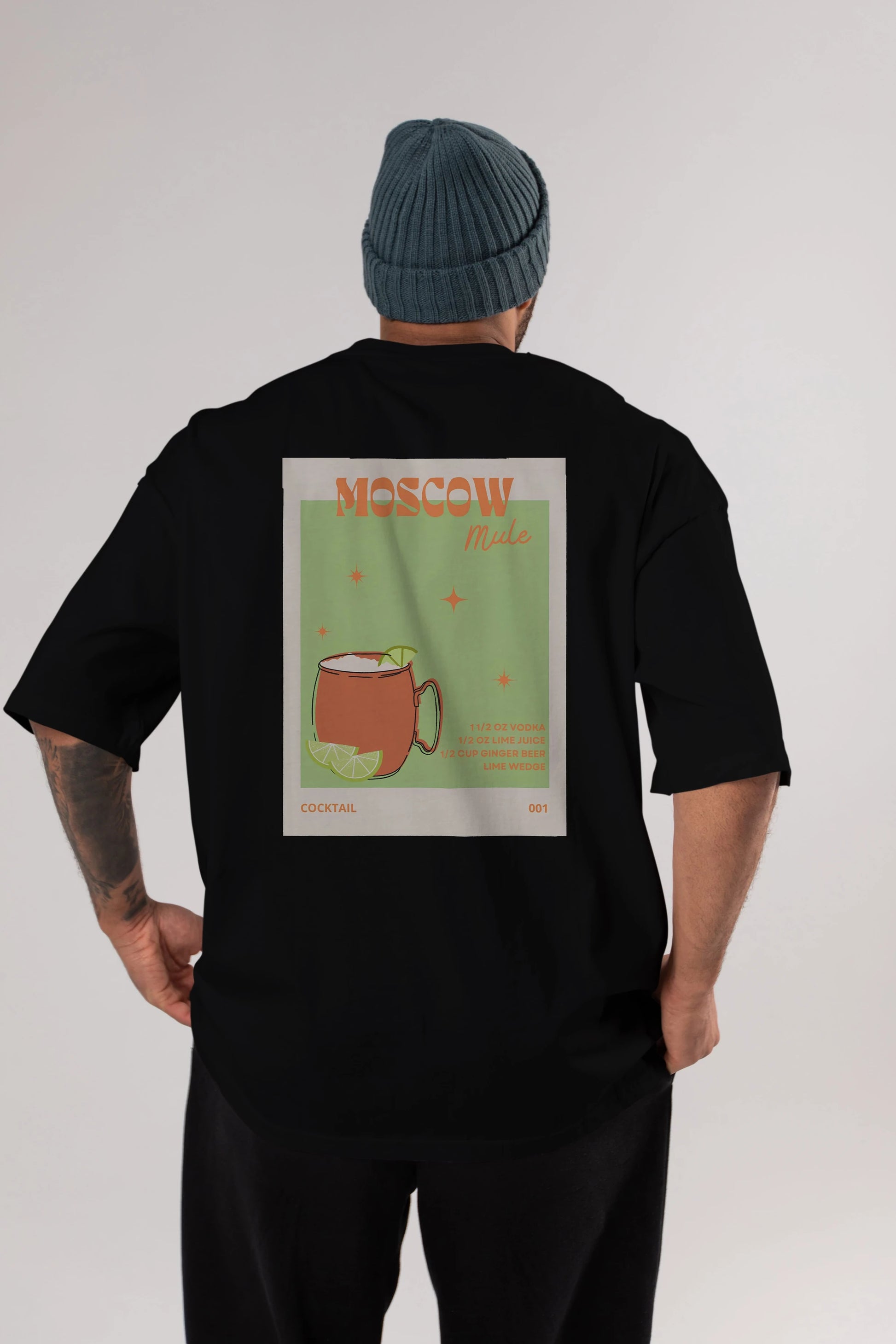 Moscow Mule 2 Arka Baskılı Oversize t-shirt Erkek Kadın Unisex %100 Pamuk Bisiklet Yaka tişort