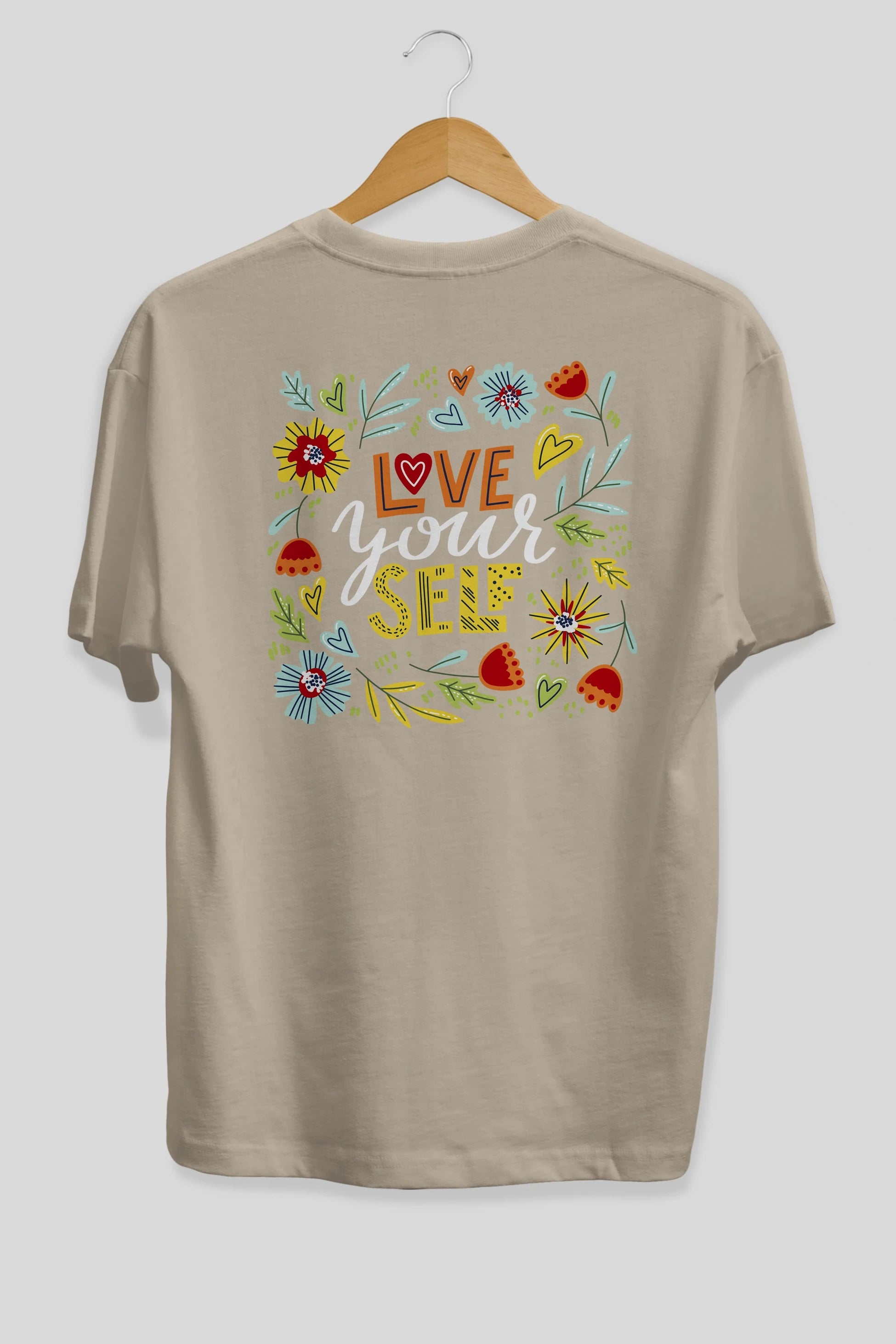 Love Yourself Yazılı Arka Baskılı Oversize t-shirt Erkek Kadın Unisex