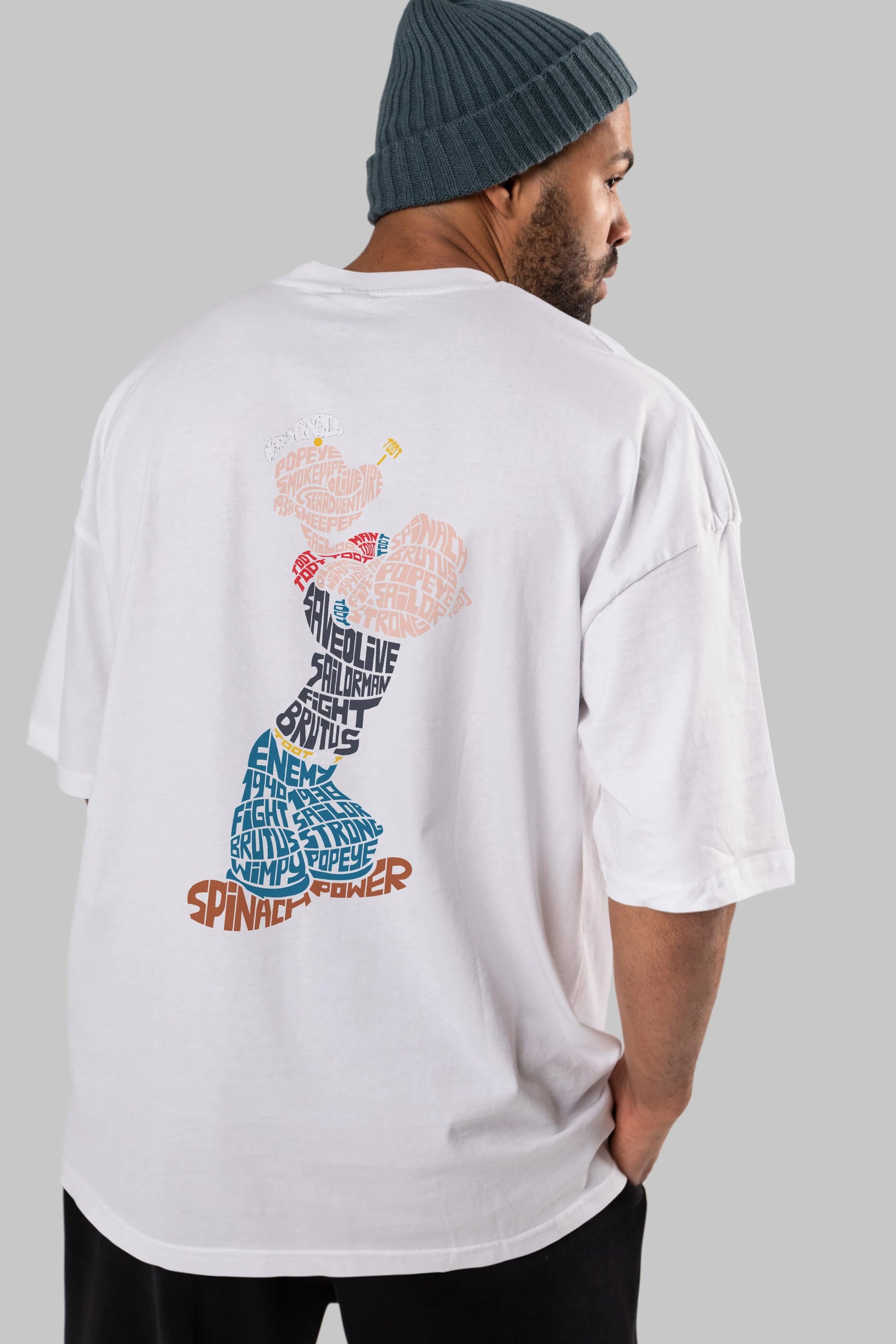 Sailorman Arka Baskılı Oversize t-shirt %100 pamuk Erkek Kadın Unisex
