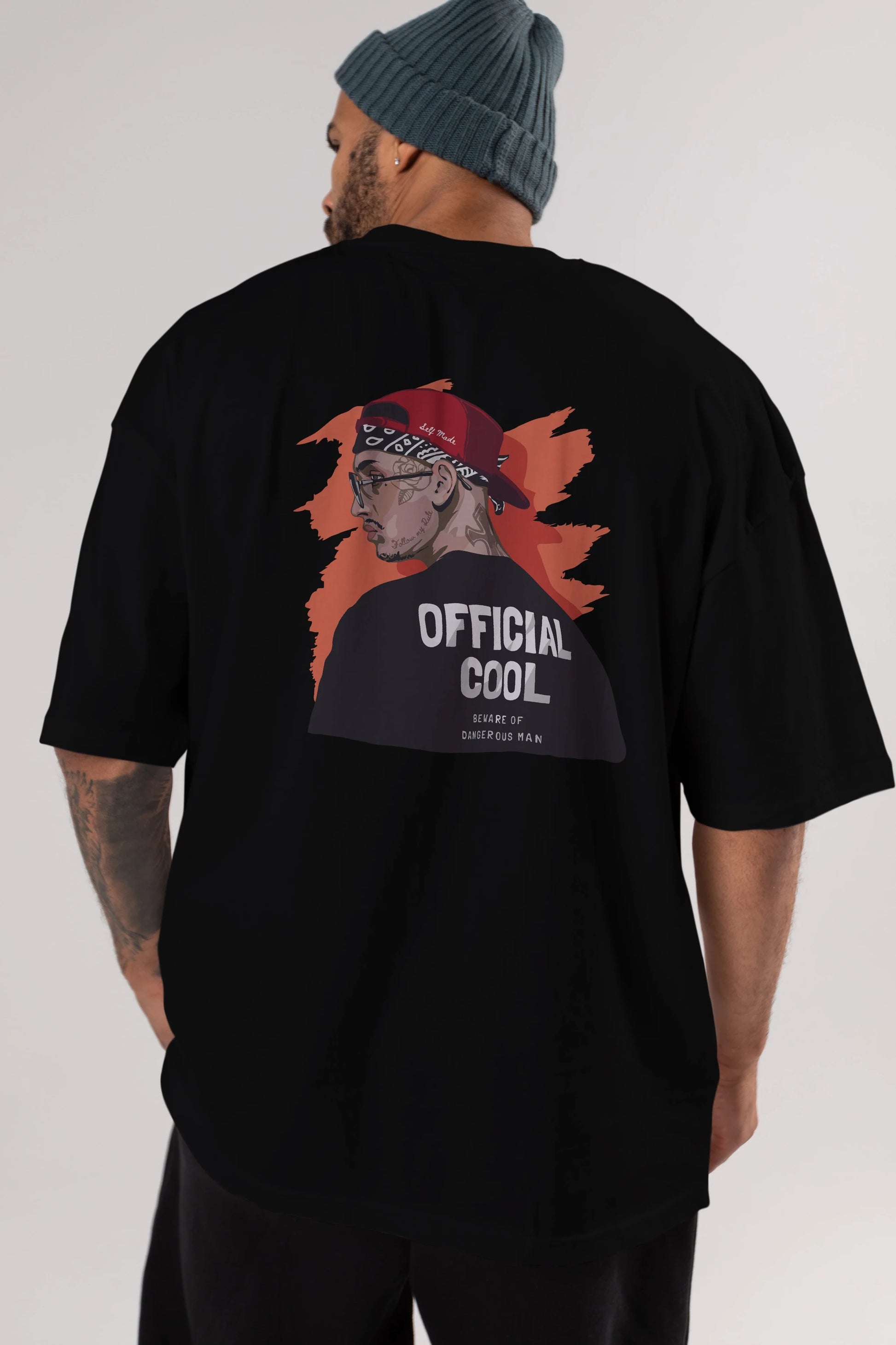 Official Cool Arka Baskılı Oversize t-shirt Erkek Kadın Unisex