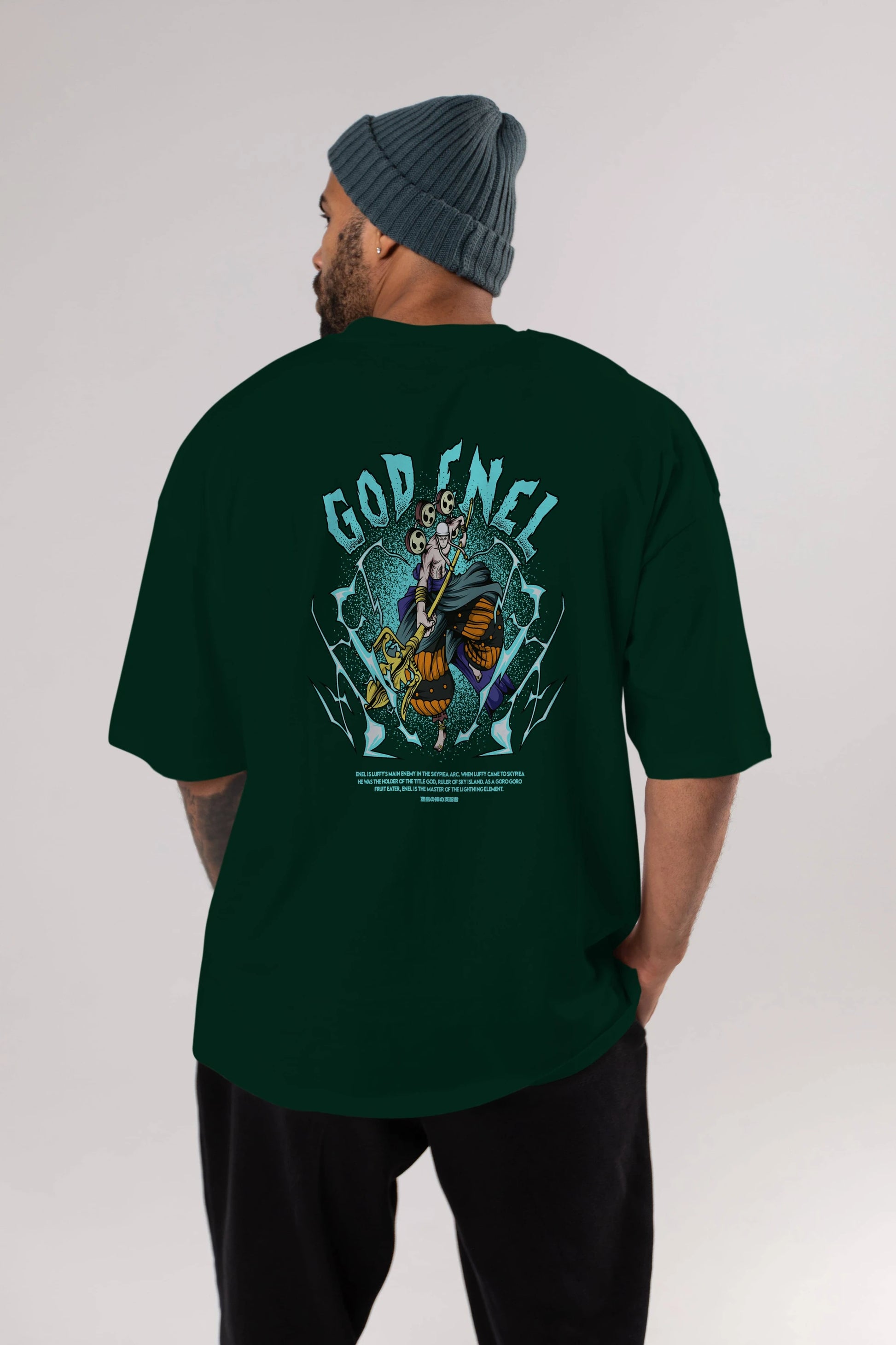 Eneru Anime Arka Baskılı Oversize t-shirt Erkek Kadın Unisex