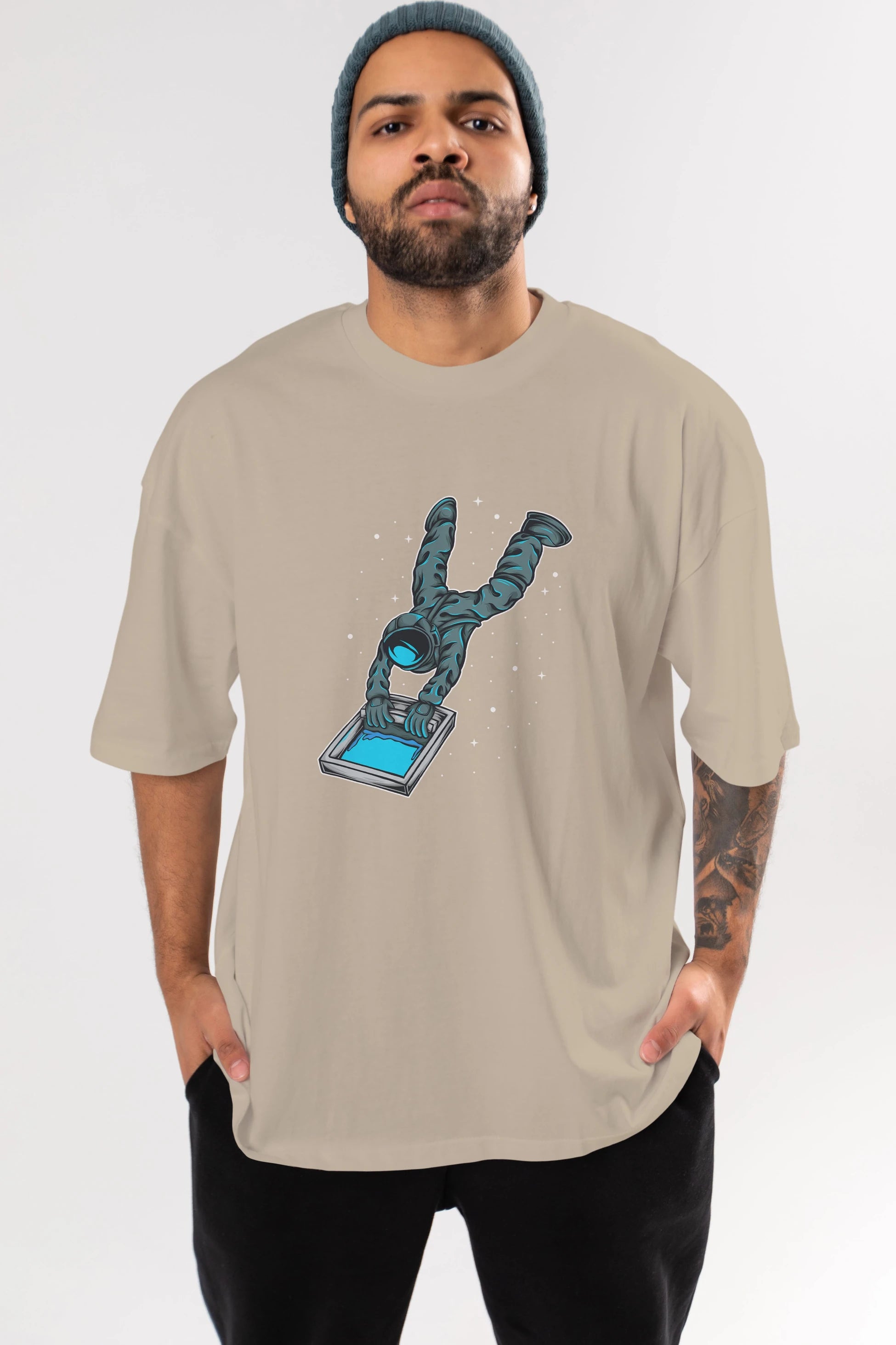 Astroscreen Ön Baskılı Oversize t-shirt Erkek Kadın Unisex