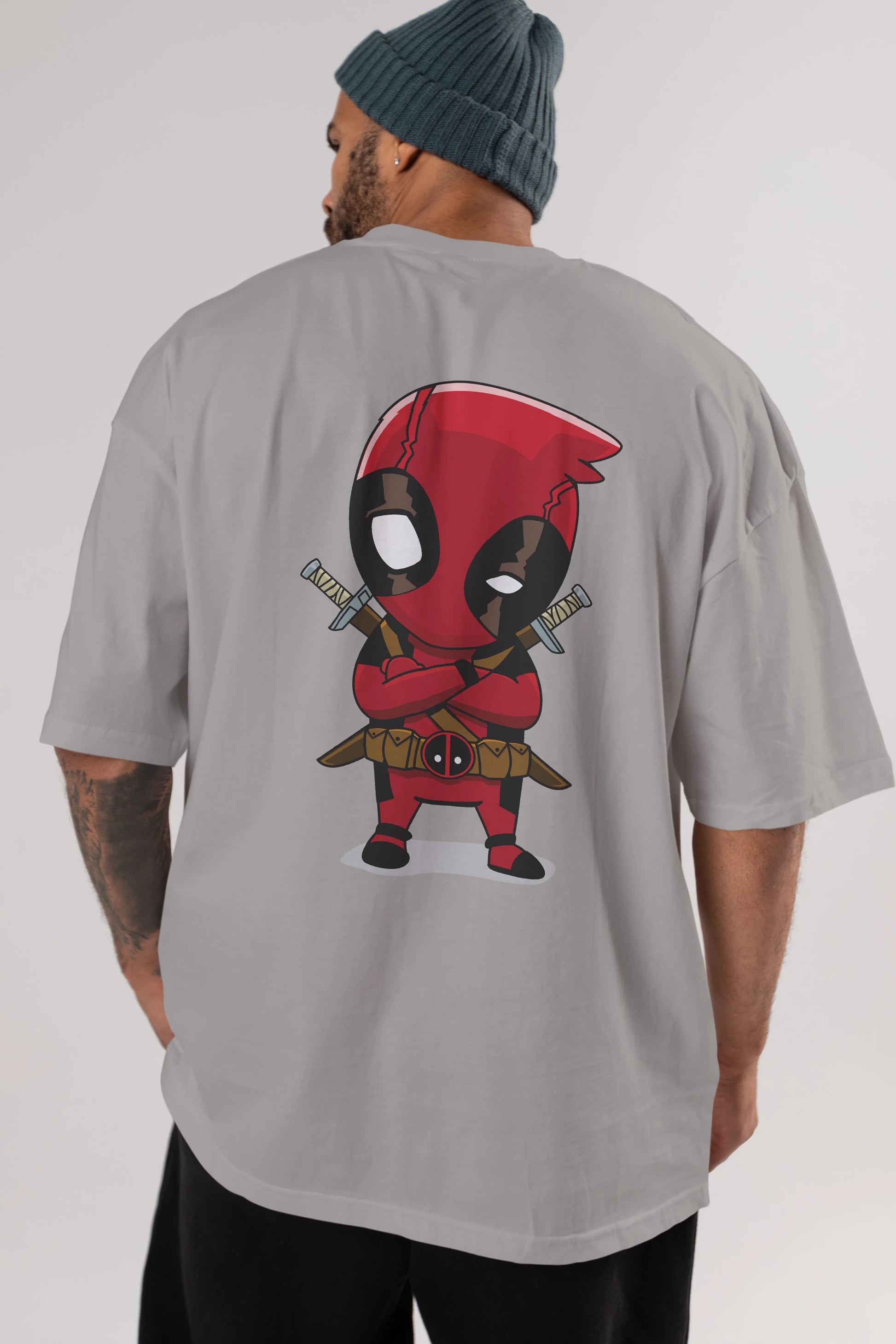 Deadpool (19) Arka Baskılı Oversize t-shirt Erkek Kadın Unisex %100 Pamuk Bisiklet Yaka tişort