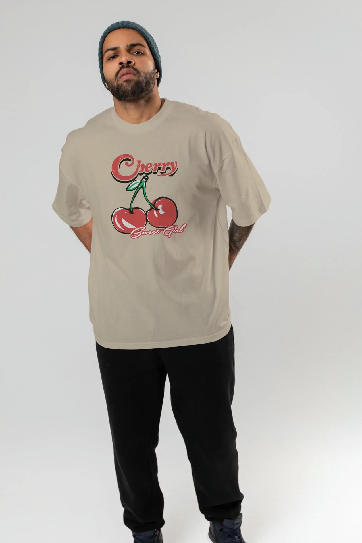Cherry Cherries 8 Ön Baskılı Oversize t-shirt Erkek Kadın Pamuk Bisiklet Yaka tişort