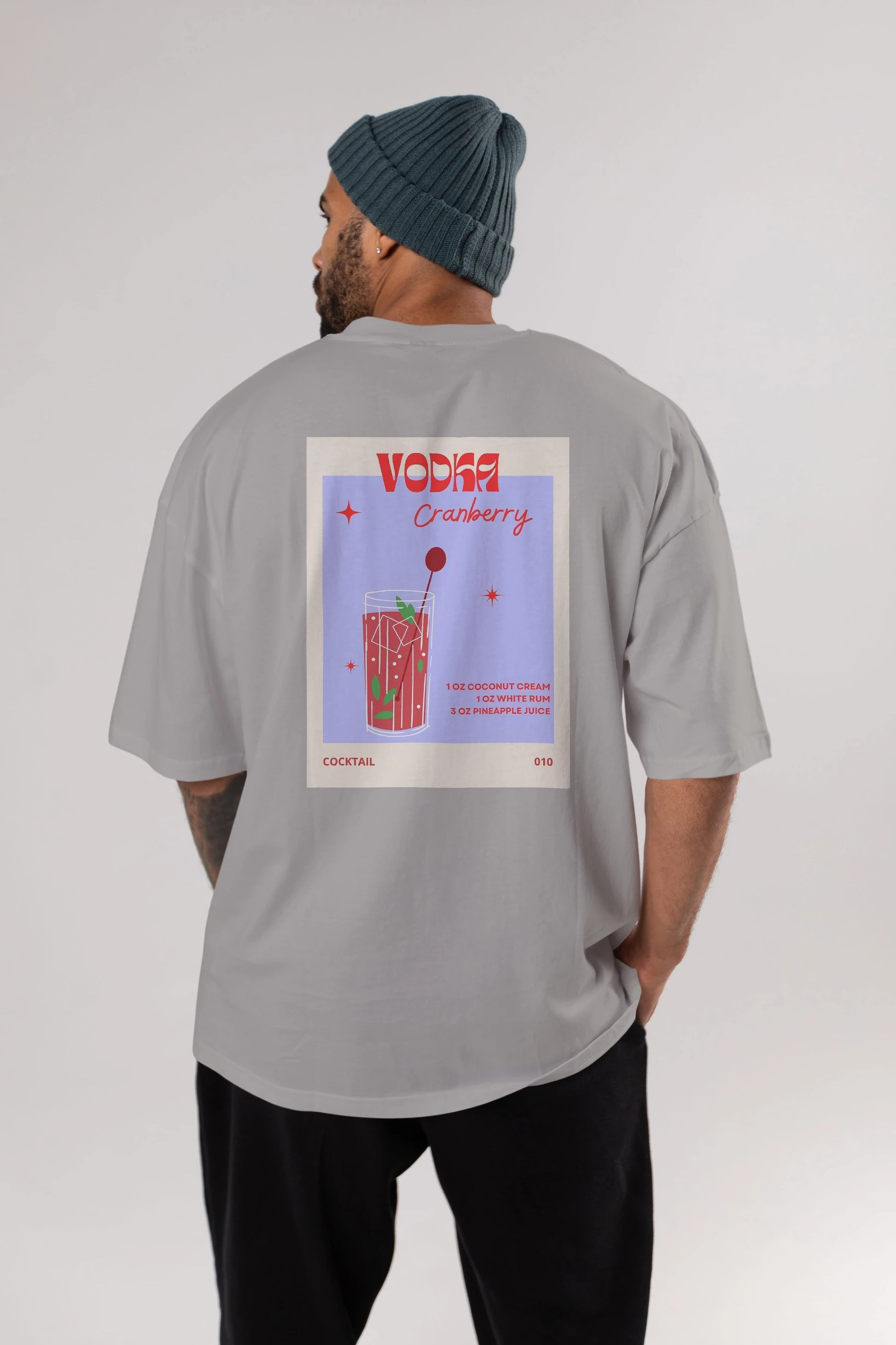 Vodka Cranberry Arka Baskılı Oversize t-shirt Erkek Kadın Unisex %100 Pamuk Bisiklet Yaka tişort