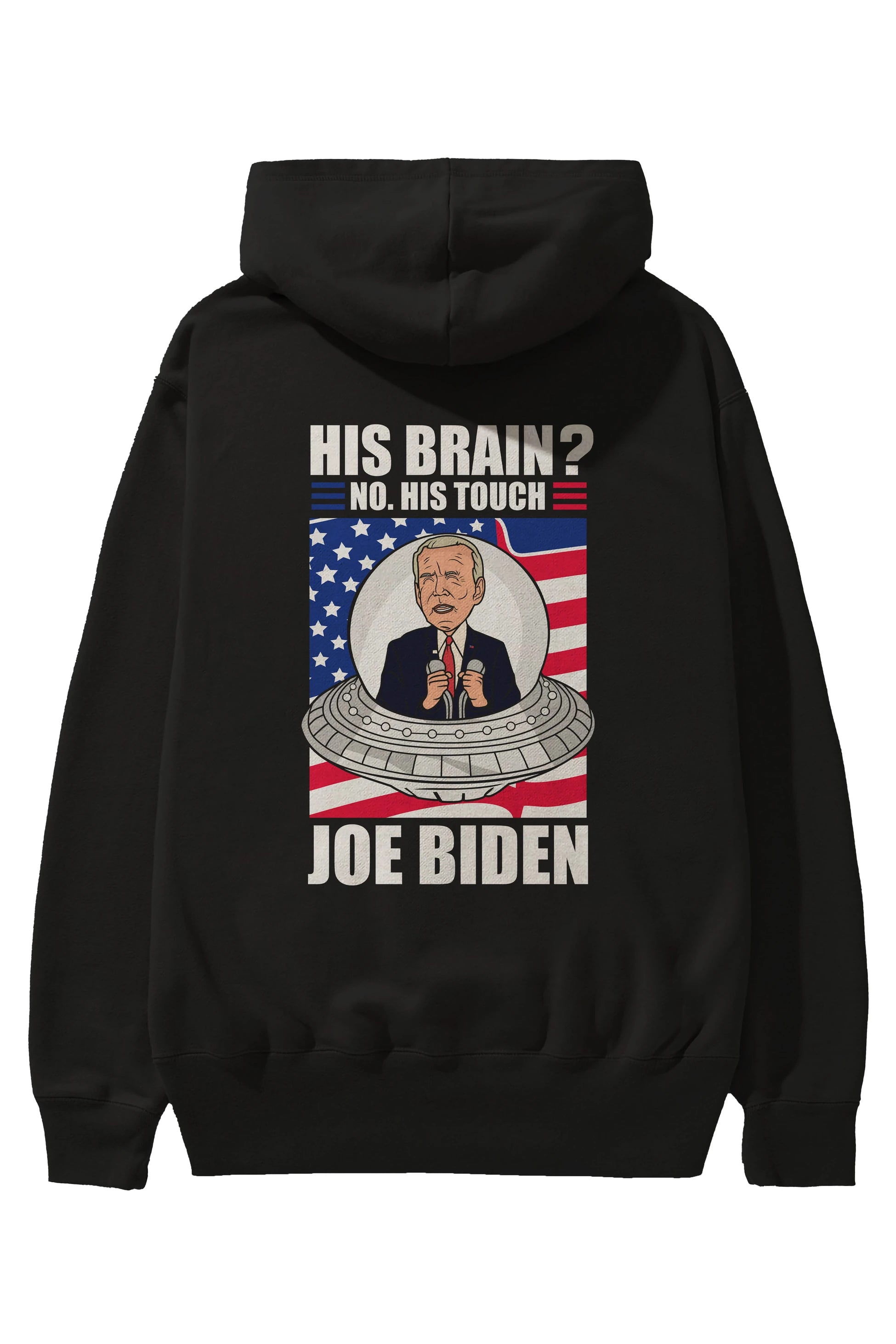 Alien Biden Arka Baskılı Hoodie Oversize Kapüşonlu Sweatshirt Erkek Kadın Unisex