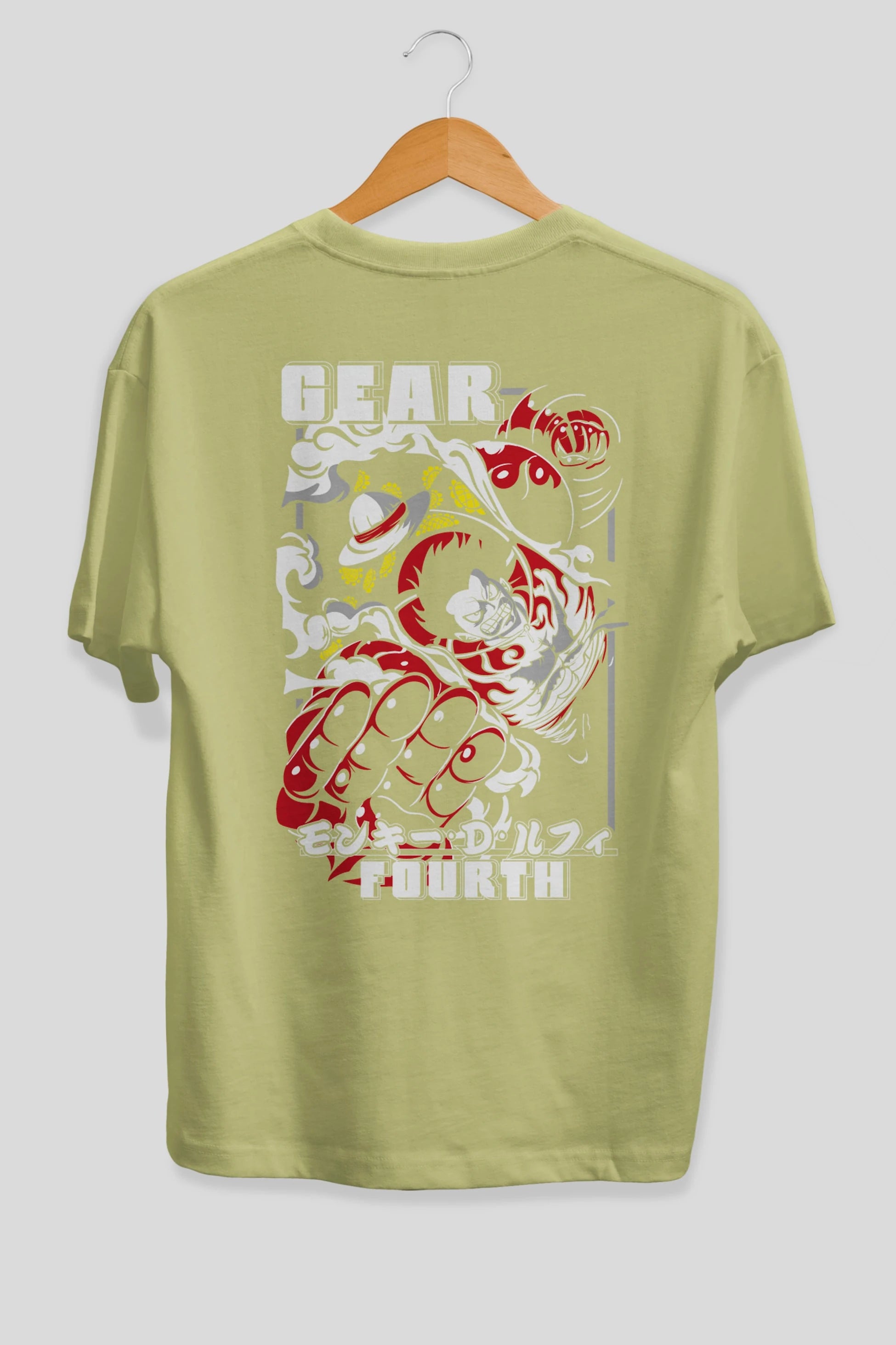 LUFFY gear fourth Anime Arka Baskılı Oversize t-shirt Erkek Kadın Unisex