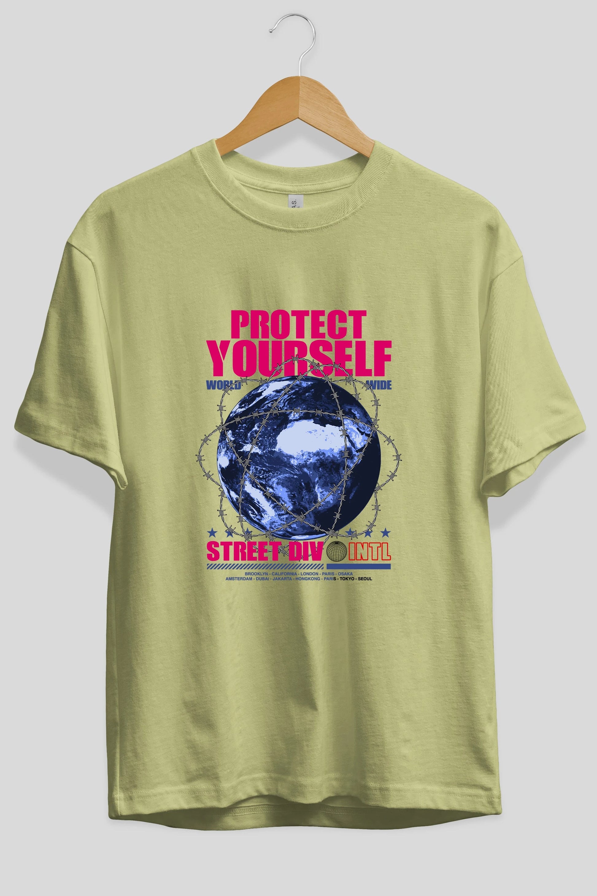 Protect Yourself Ön Baskılı Oversize t-shirt Erkek Kadın Unisex
