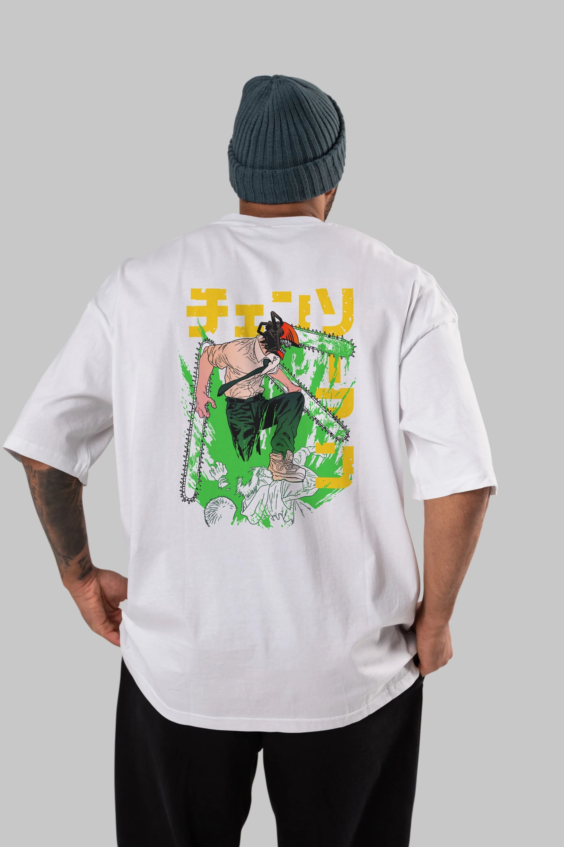 CHAINSAWMAN DENJI Anime Arka Baskılı Oversize t-shirt Erkek Kadın Unisex