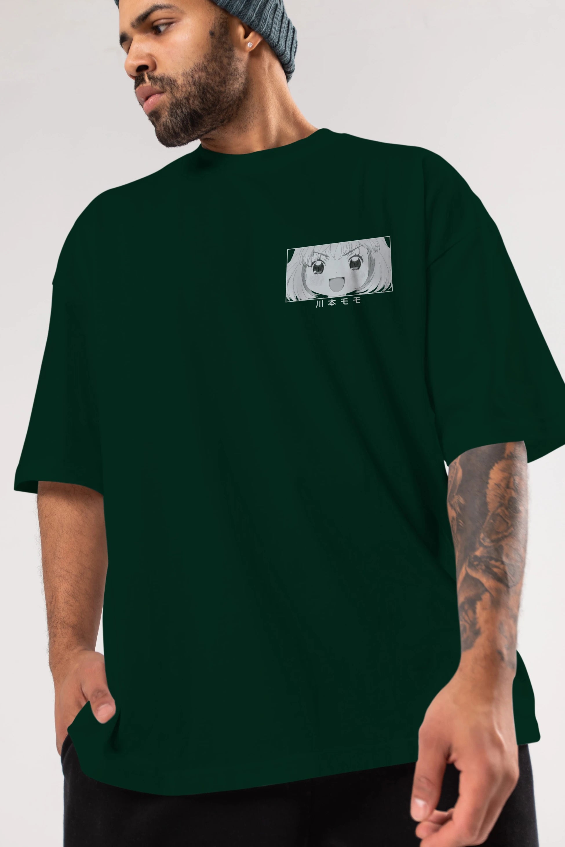 Momo Kawamoto 1 Ön Sol Baskılı Oversize t-shirt Erkek Kadın Unisex %100 Pamuk Bisiklet Yaka tişort