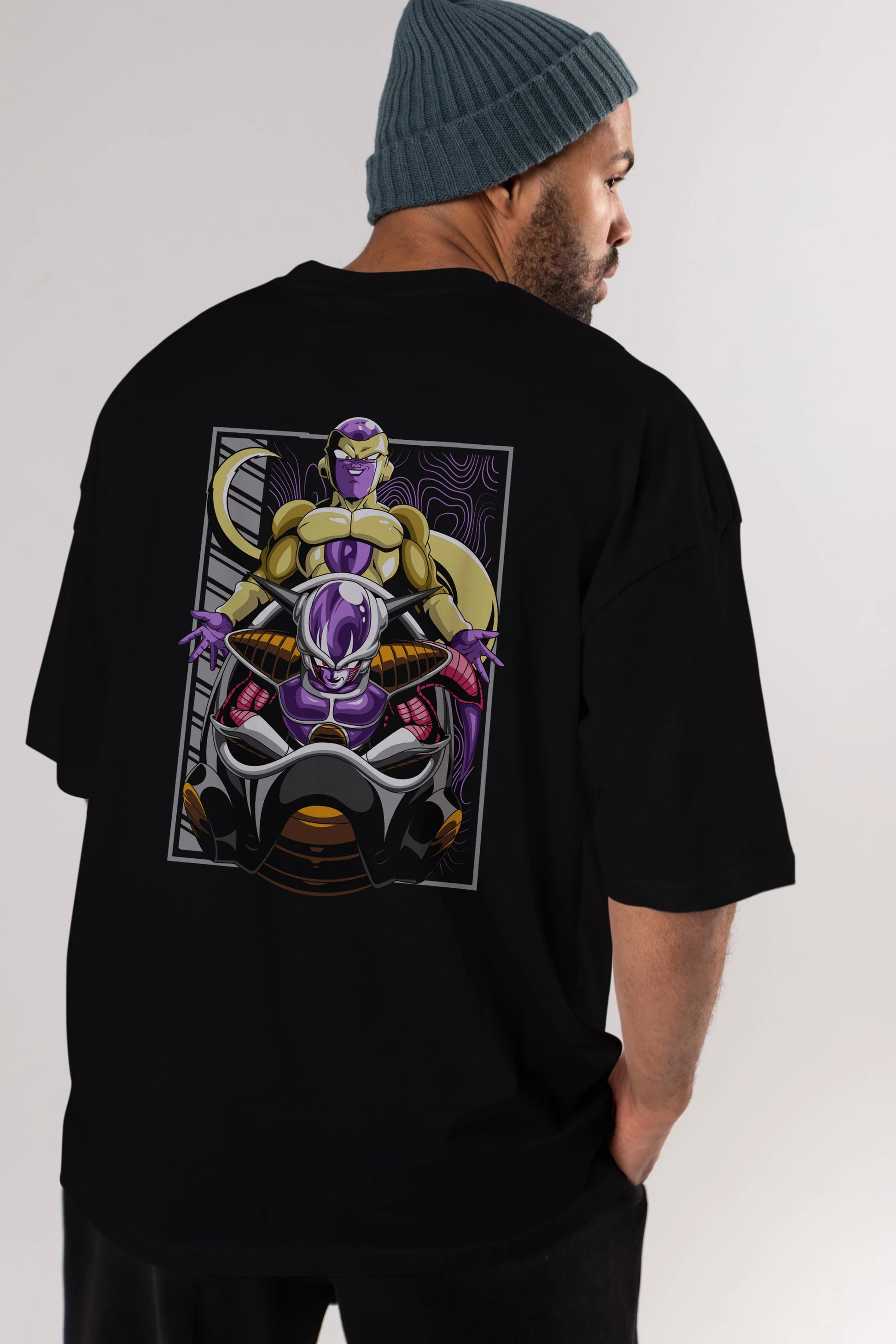 DragonBall Freezer Anime Arka Baskılı Oversize t-shirt Erkek Kadın Unisex
