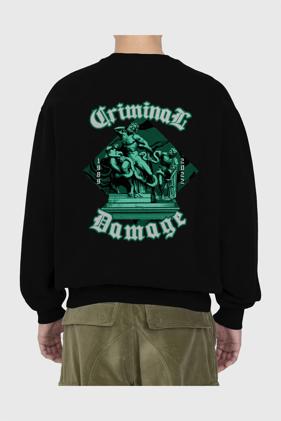 Criminal Damage Arka Baskılı Oversize Sweatshirt Erkek Kadın Unisex