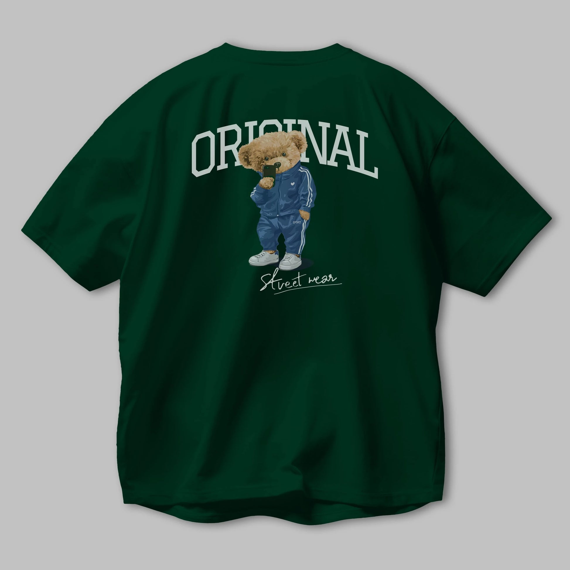 Teddy Bear Original Arka Baskılı Oversize t-shirt Erkek Kadın Unisex %100 Pamuk