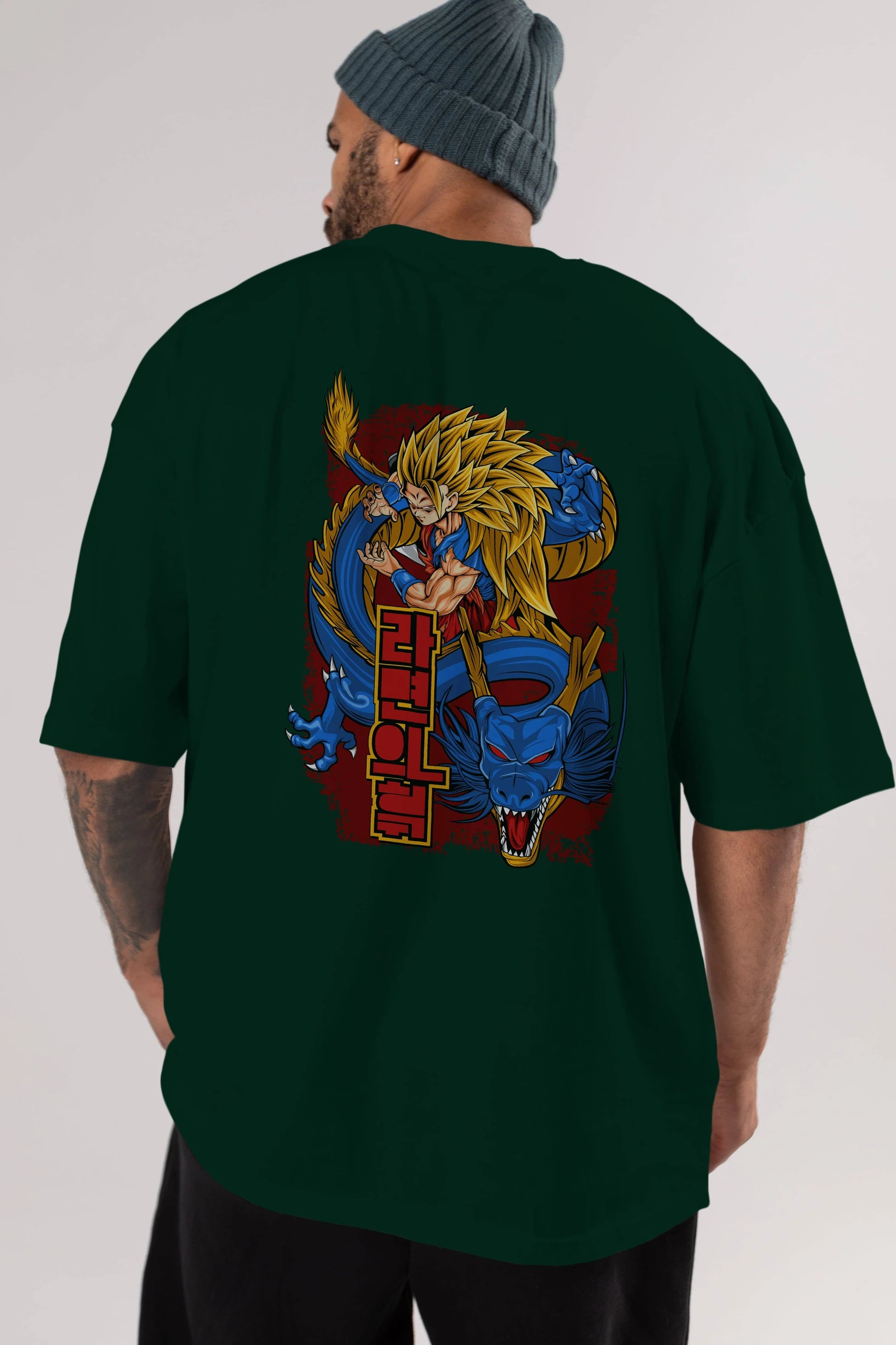 DRAGON BALL Z Anime Arka Baskılı Oversize t-shirt Erkek Kadın Unisex