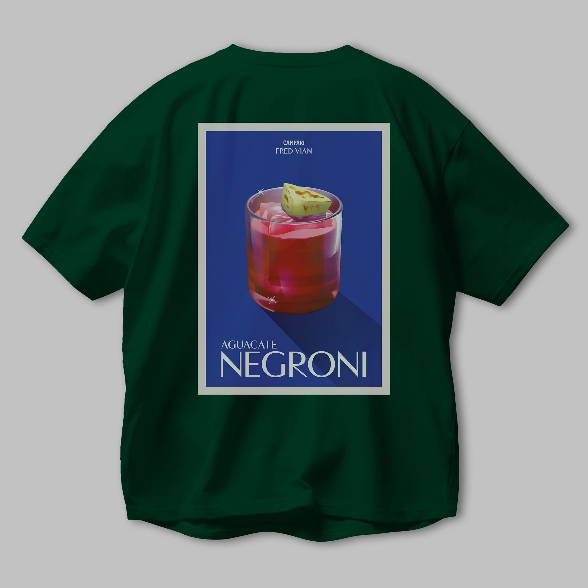 Aguacate Negroni Arka Baskılı Oversize t-shirt Erkek Kadın Unisex %100 Pamuk Bisiklet Yaka tişort