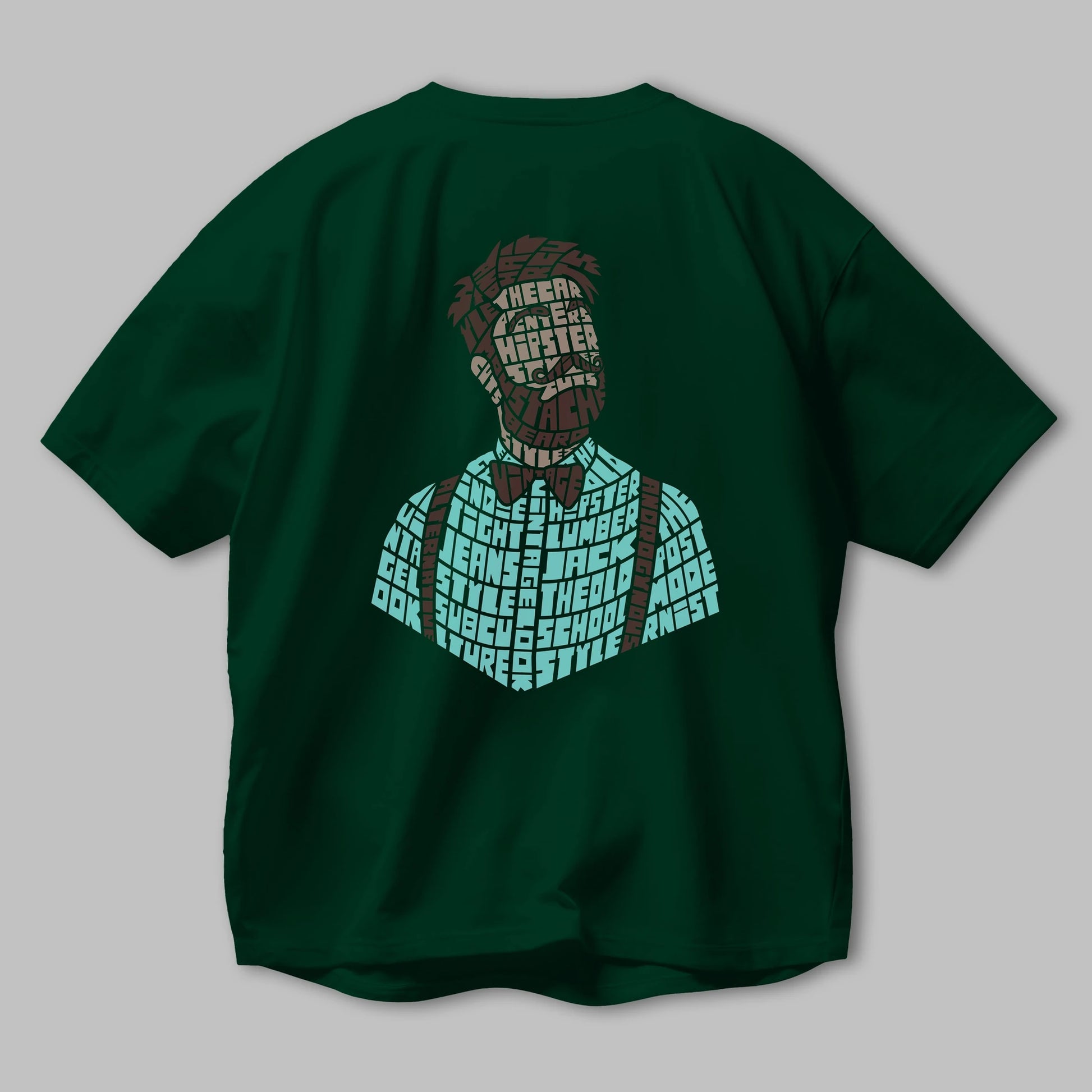 Hipster (2) Arka Baskılı Oversize t-shirt %100 pamuk Erkek Kadın Unisex