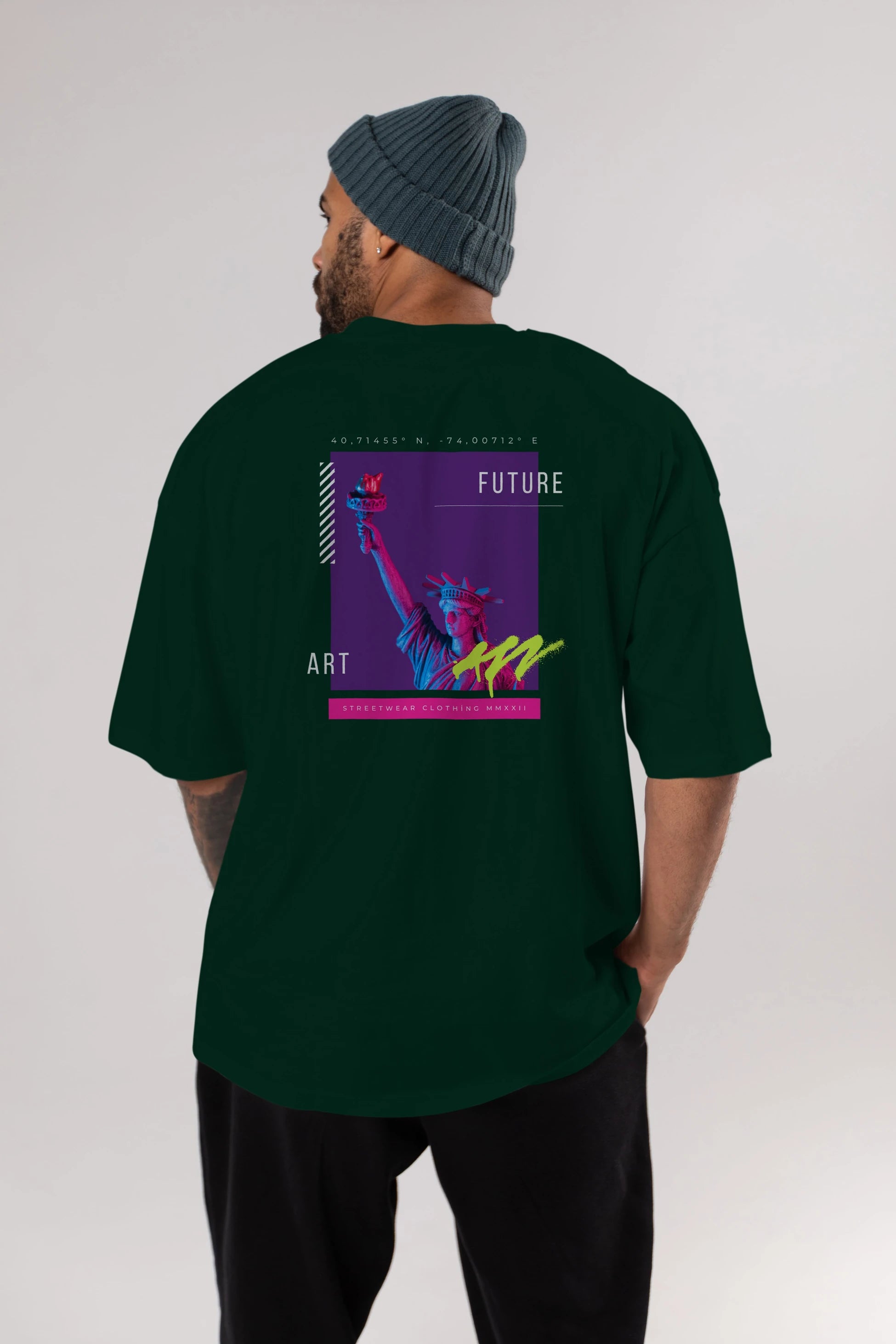 Future Art Arka Baskılı Oversize t-shirt Erkek Kadın Unisex