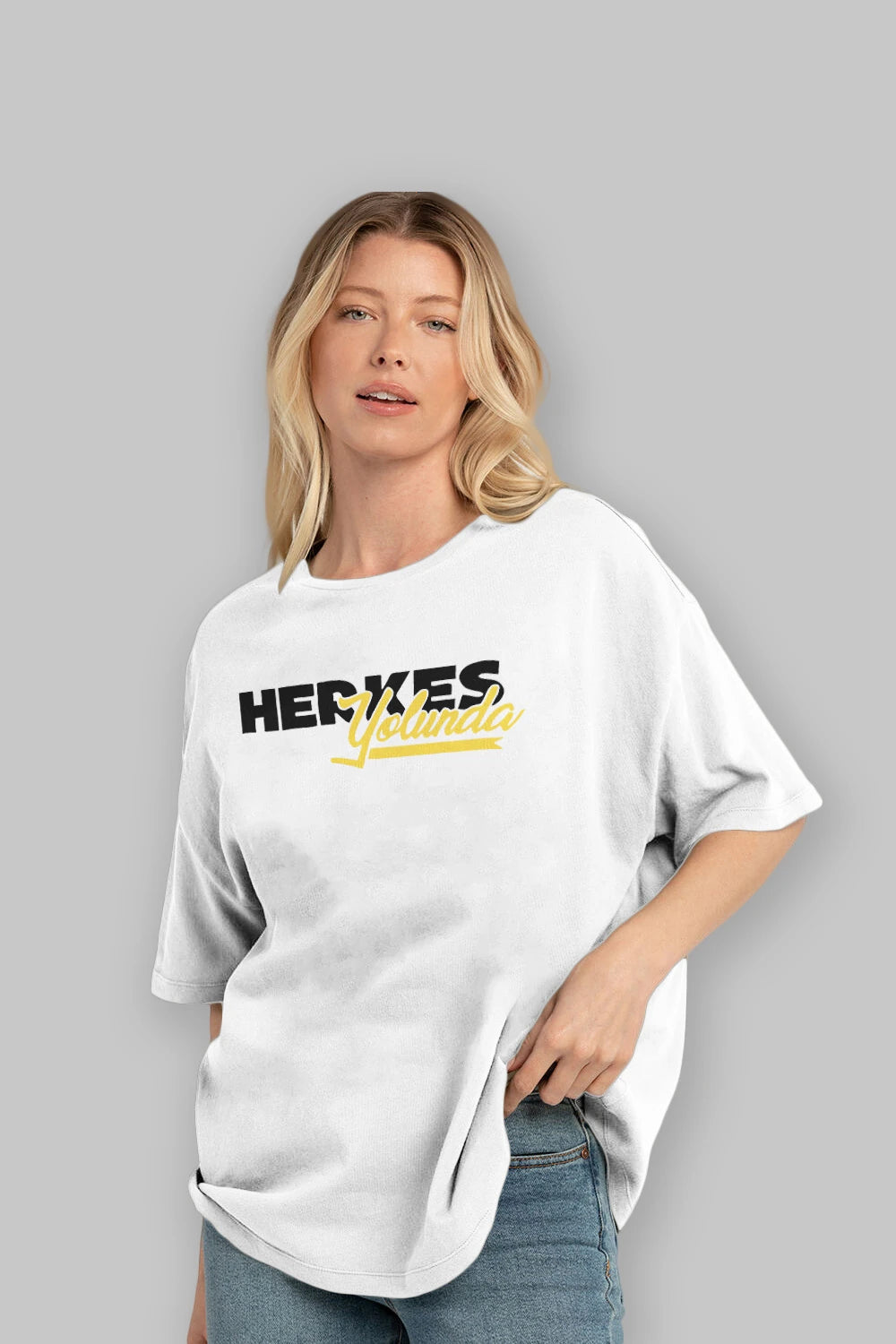 Herkes Yolunda Ön Baskılı Oversize t-shirt %100 pamuk Erkek Kadın Unisex