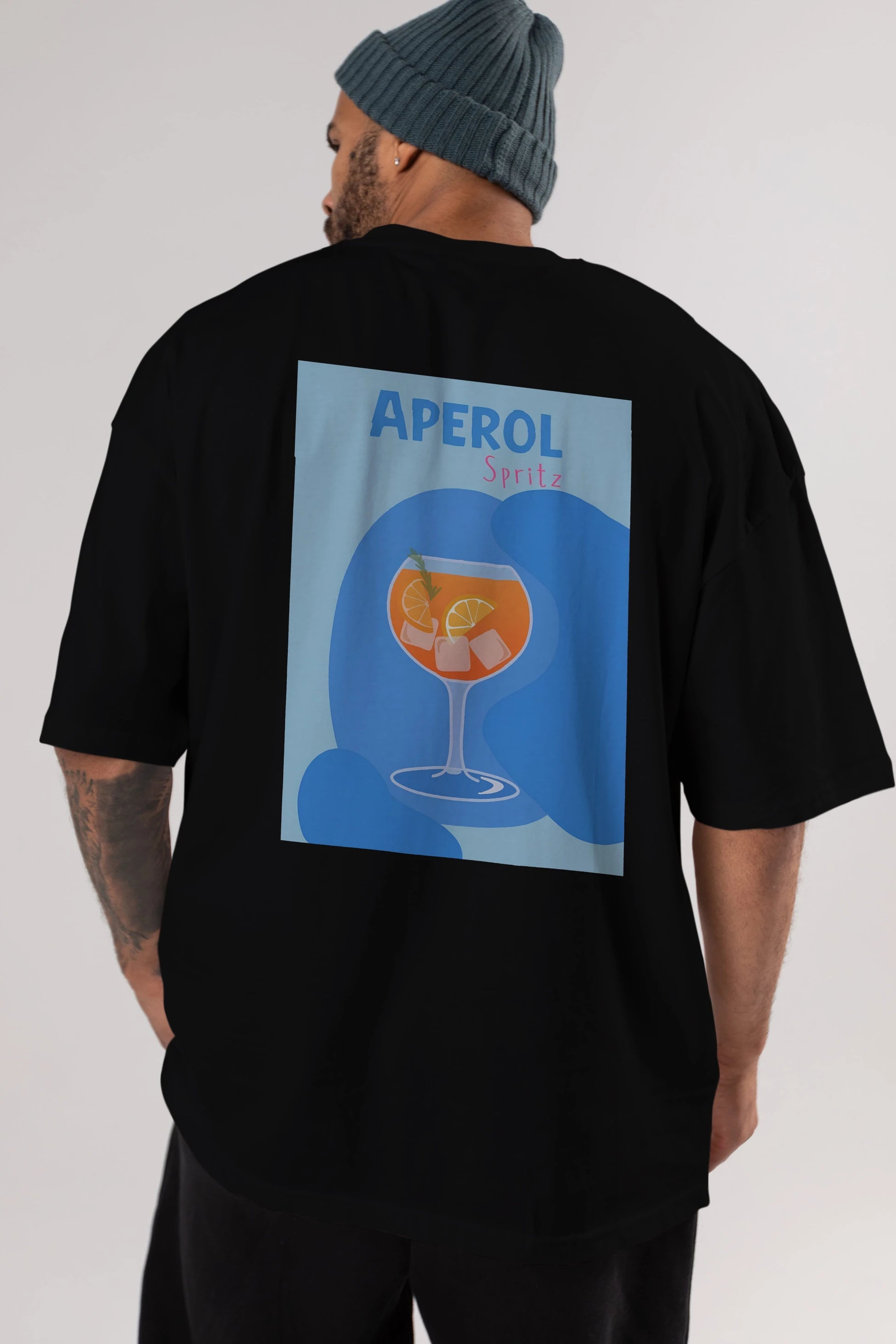 Aperol Spritz 10 Arka Baskılı Oversize t-shirt Erkek Kadın Unisex %100 Pamuk Bisiklet Yaka tişort