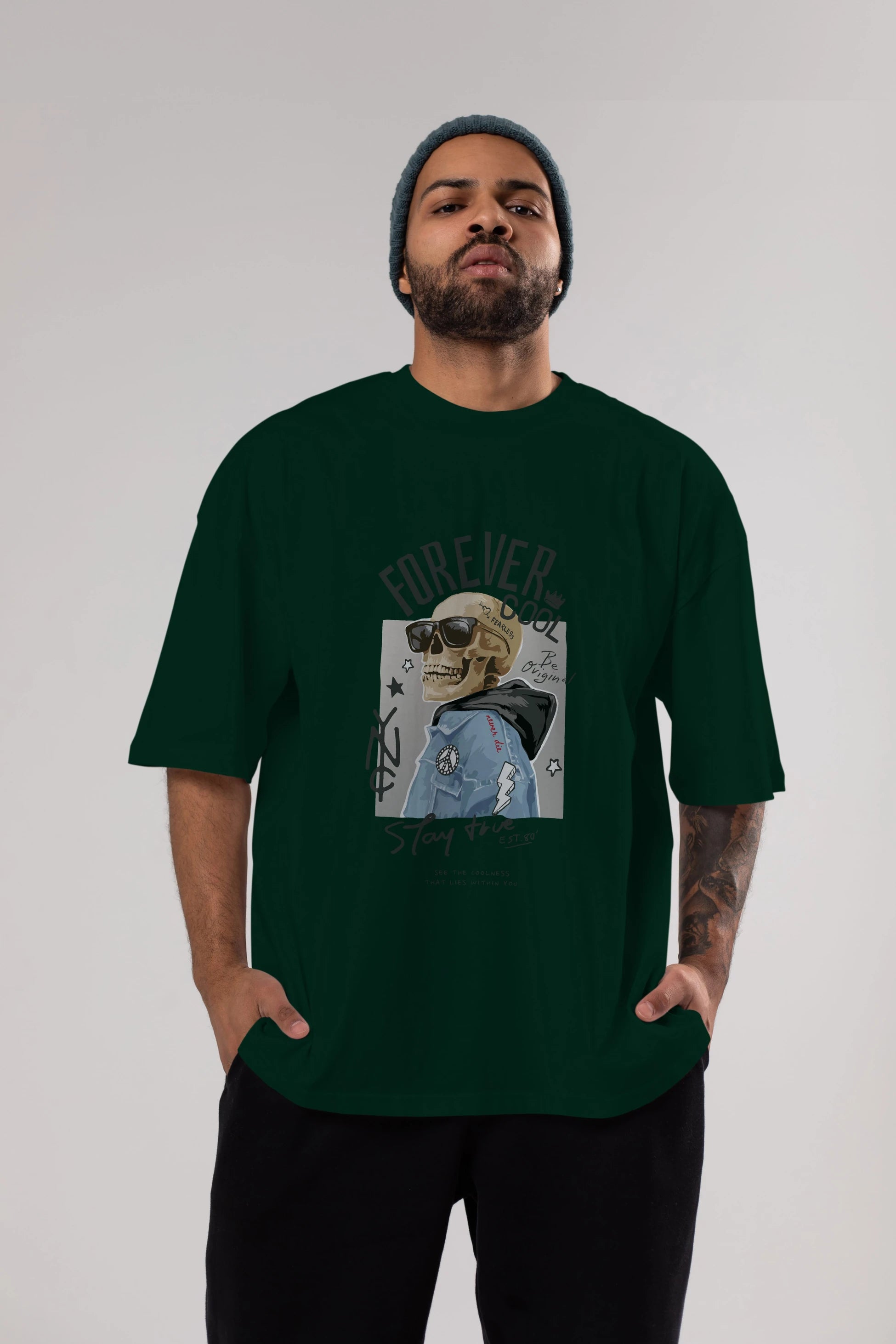 Teddy Bear Forever Cool Ön Baskılı Oversize t-shirt Erkek Kadın Unisex %100 Pamuk