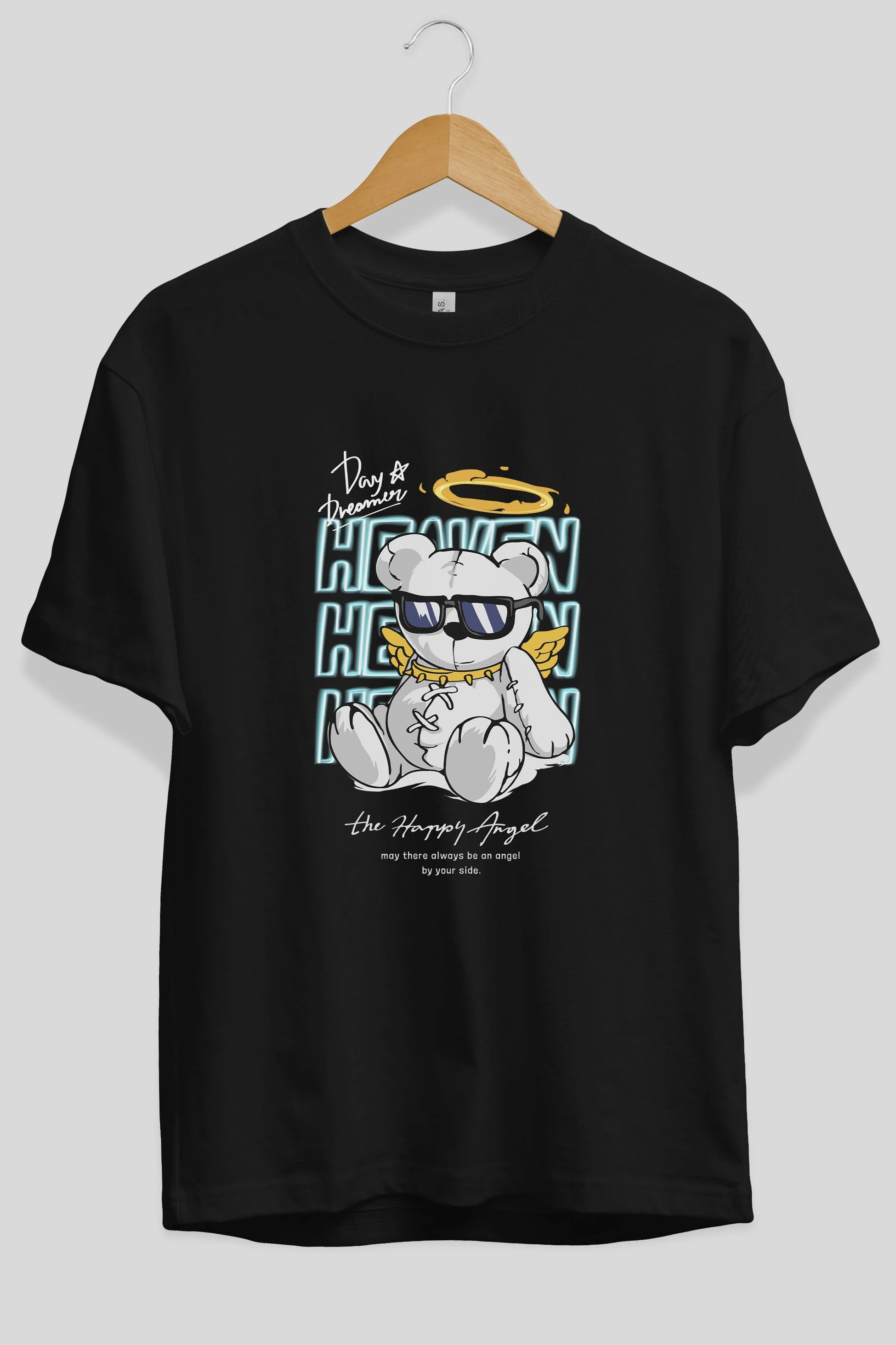 Heaven Bear Ön Baskılı Oversize t-shirt Erkek Kadın Unisex