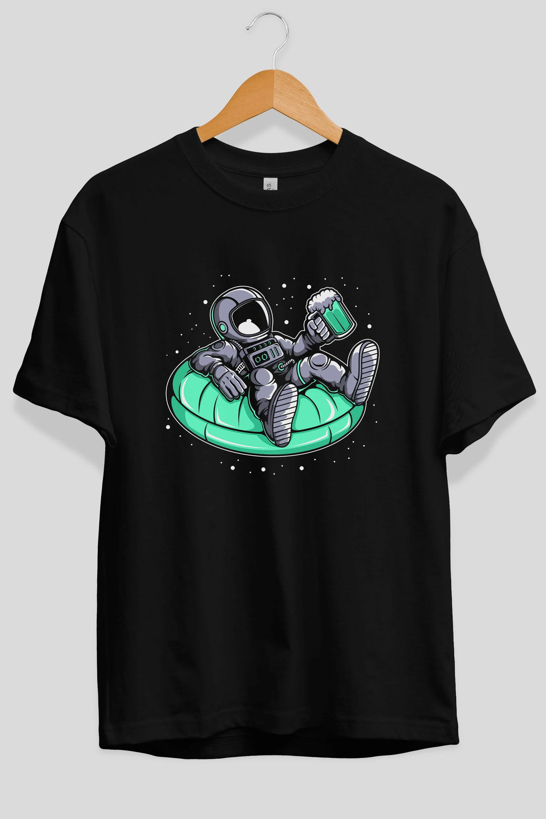 Astronaut Pool Float Ön Baskılı Oversize t-shirt Erkek Kadın Unisex