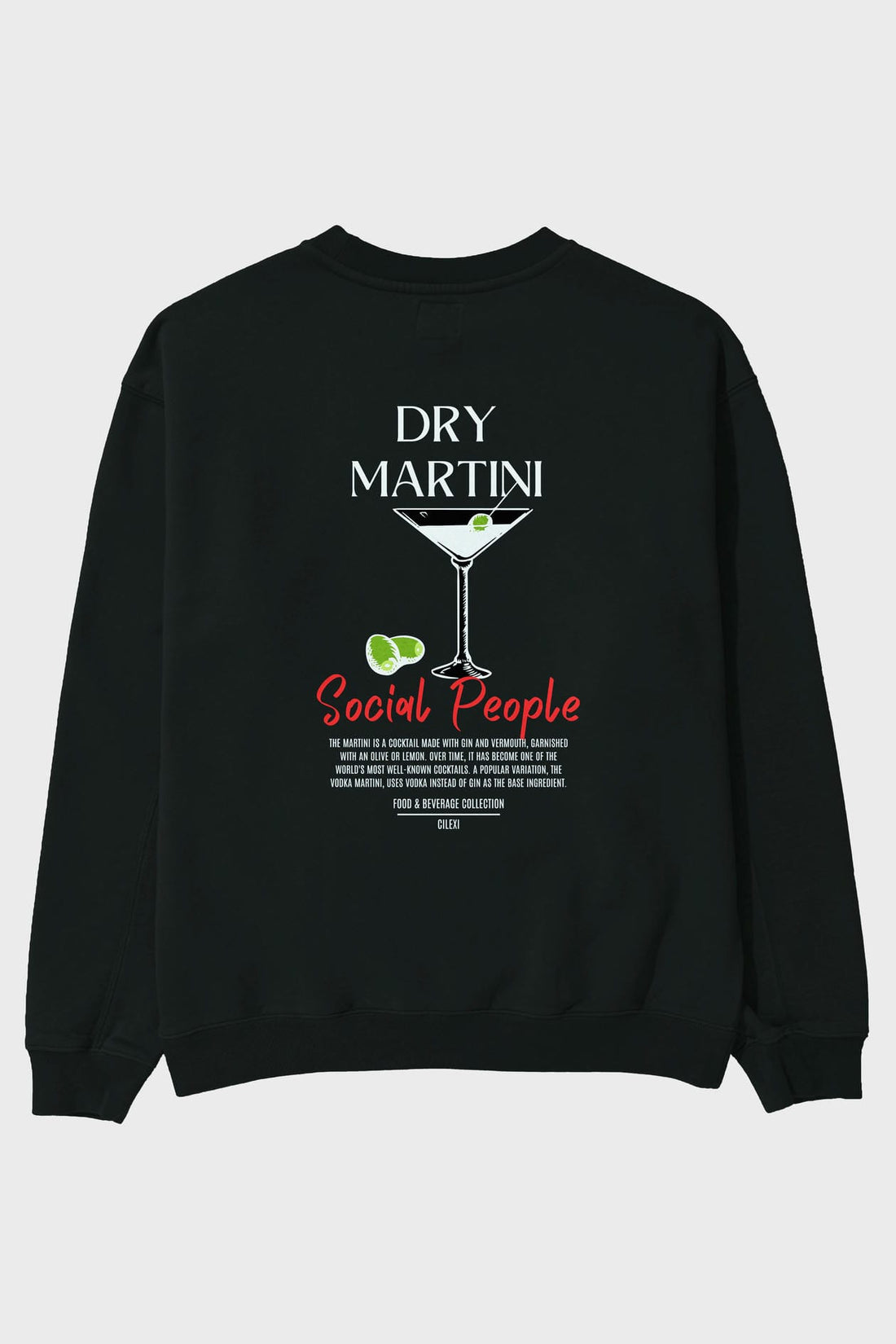 Dry Martini Arka Baskılı Oversize Sweatshirt Erkek Kadın Unisex
