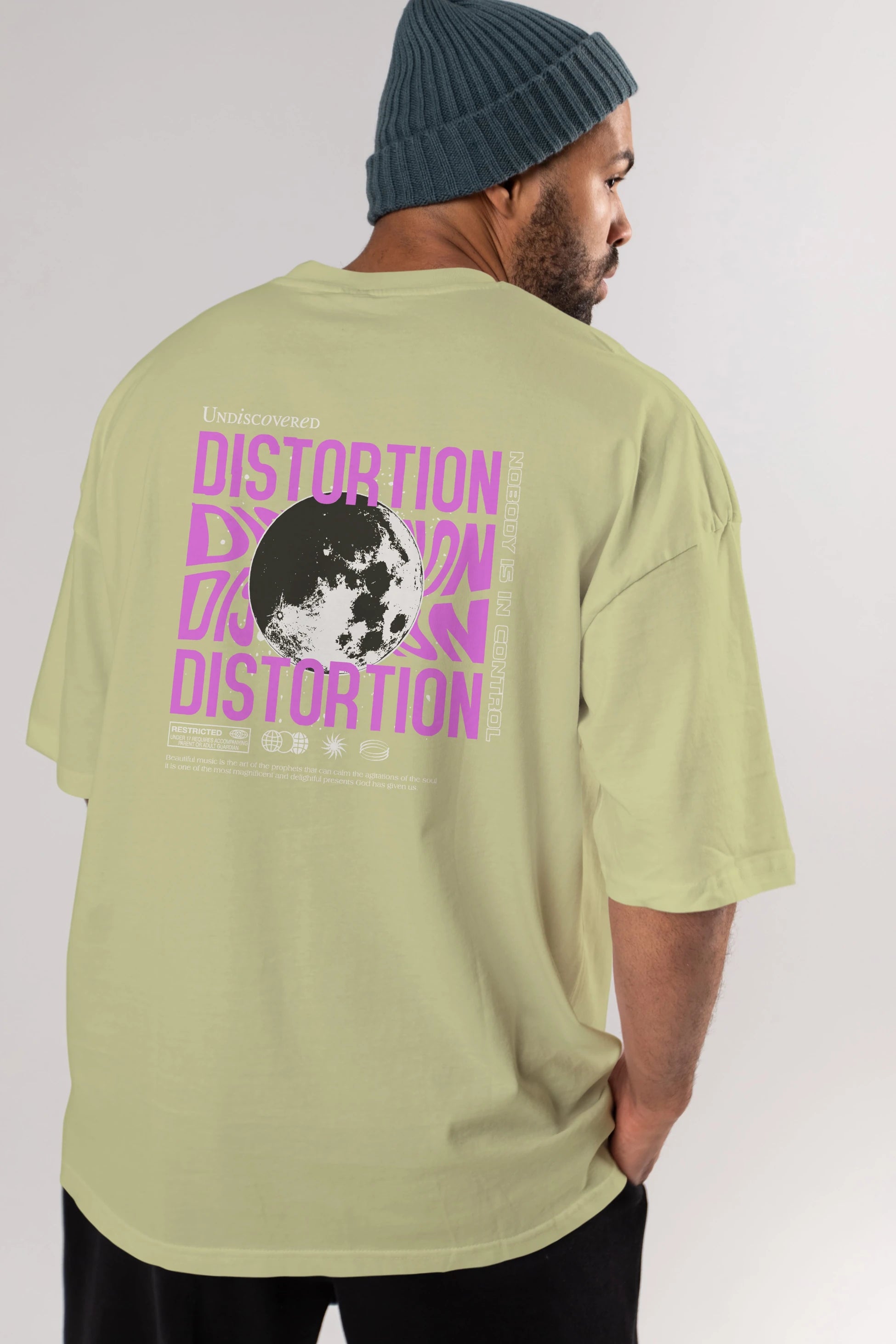Distortion Arka Baskılı Oversize t-shirt Erkek Kadın Unisex
