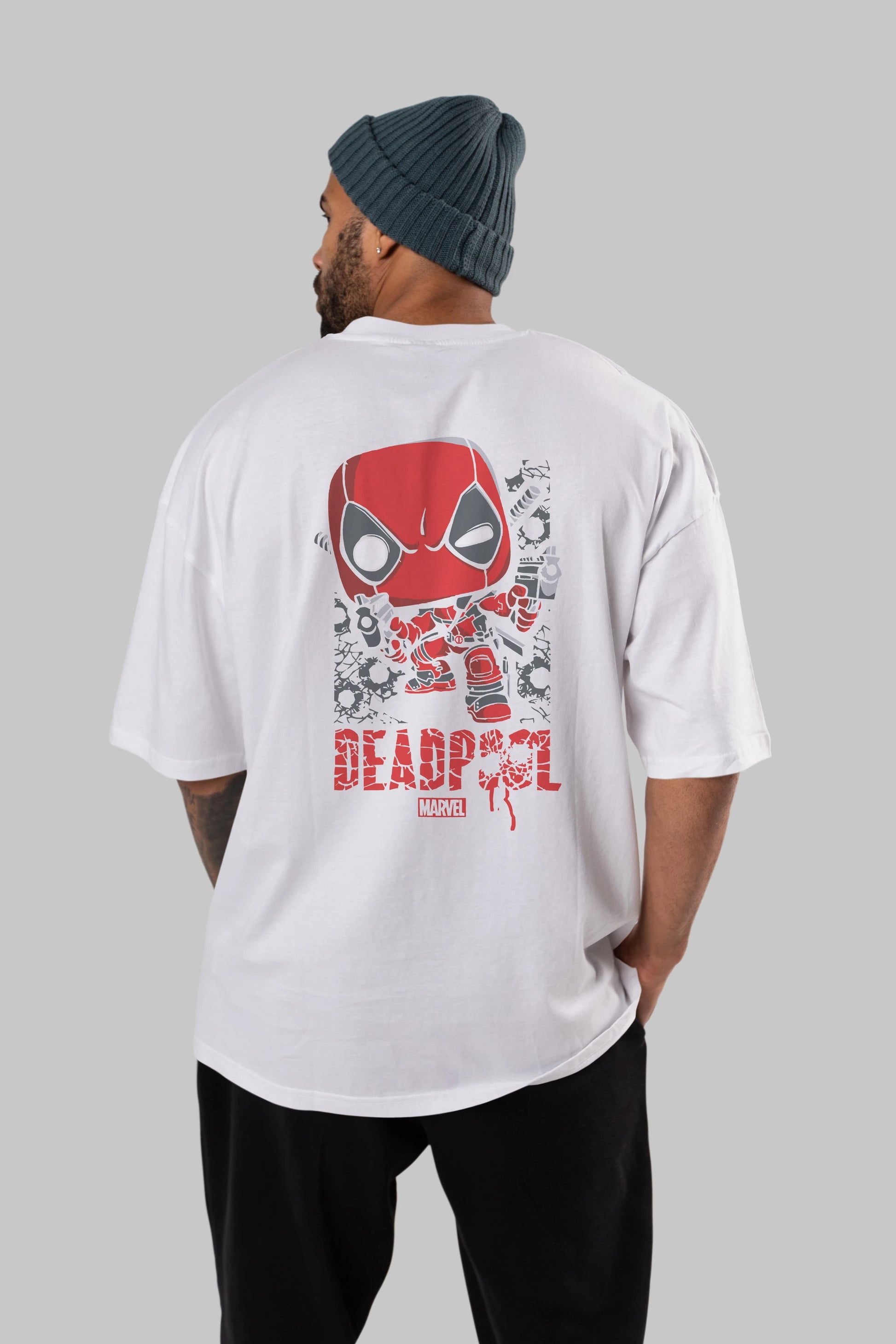 Deadpool (8) Arka Baskılı Oversize t-shirt Erkek Kadın Unisex %100 Pamuk Bisiklet Yaka tişort