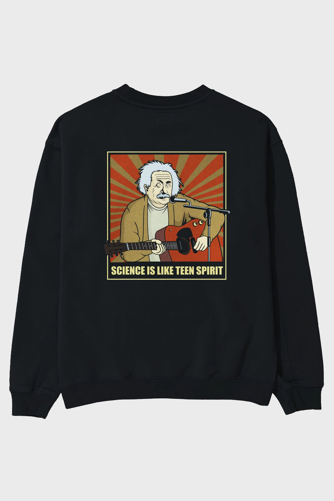 Kurt Einstein Arka Baskılı Oversize Sweatshirt Erkek Kadın Unisex
