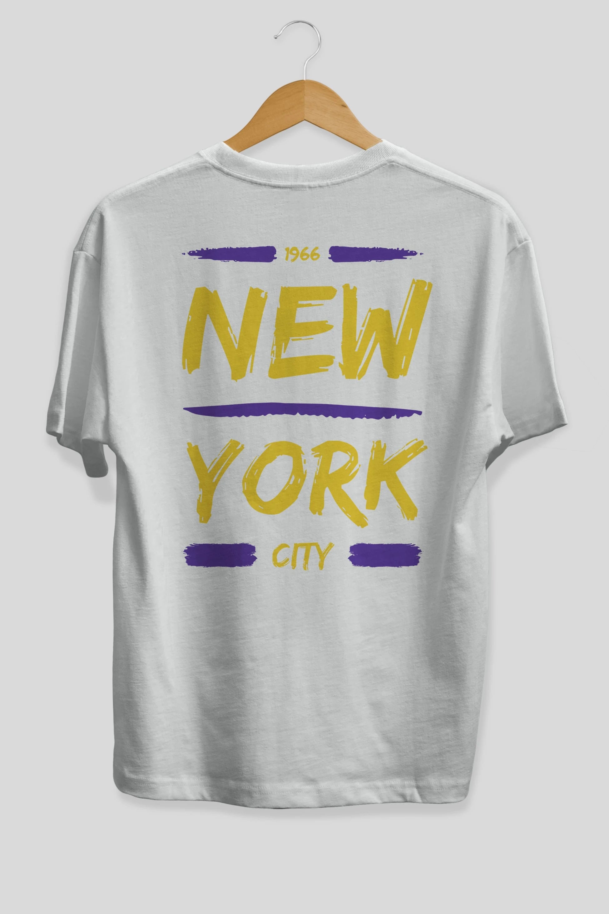 New York City 2 Arka Baskılı Oversize t-shirt Erkek Kadın Unisex