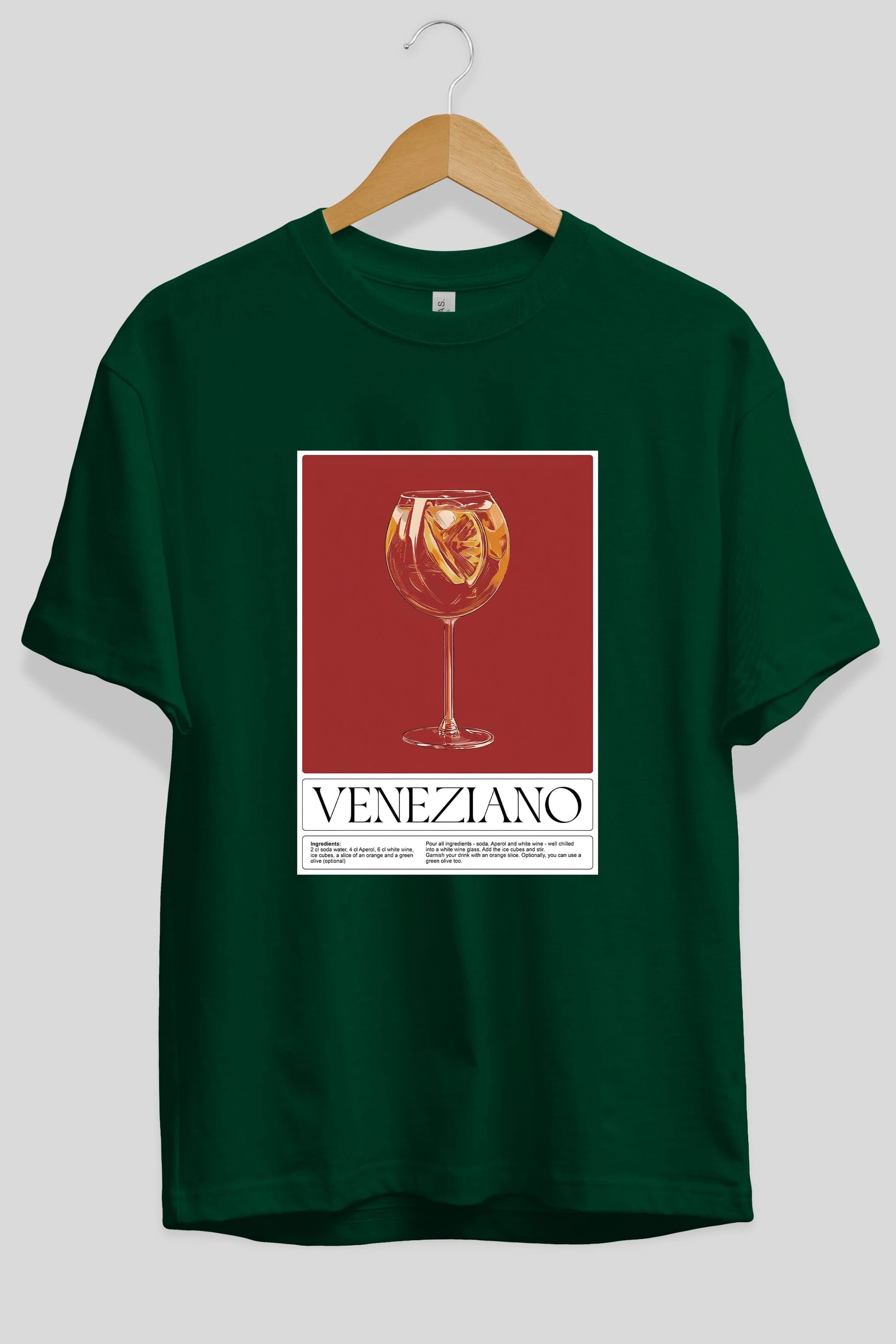Veneziano Ön Baskılı Oversize t-shirt Erkek Kadın Unisex %100 Pamuk Bisiklet Yaka tişort