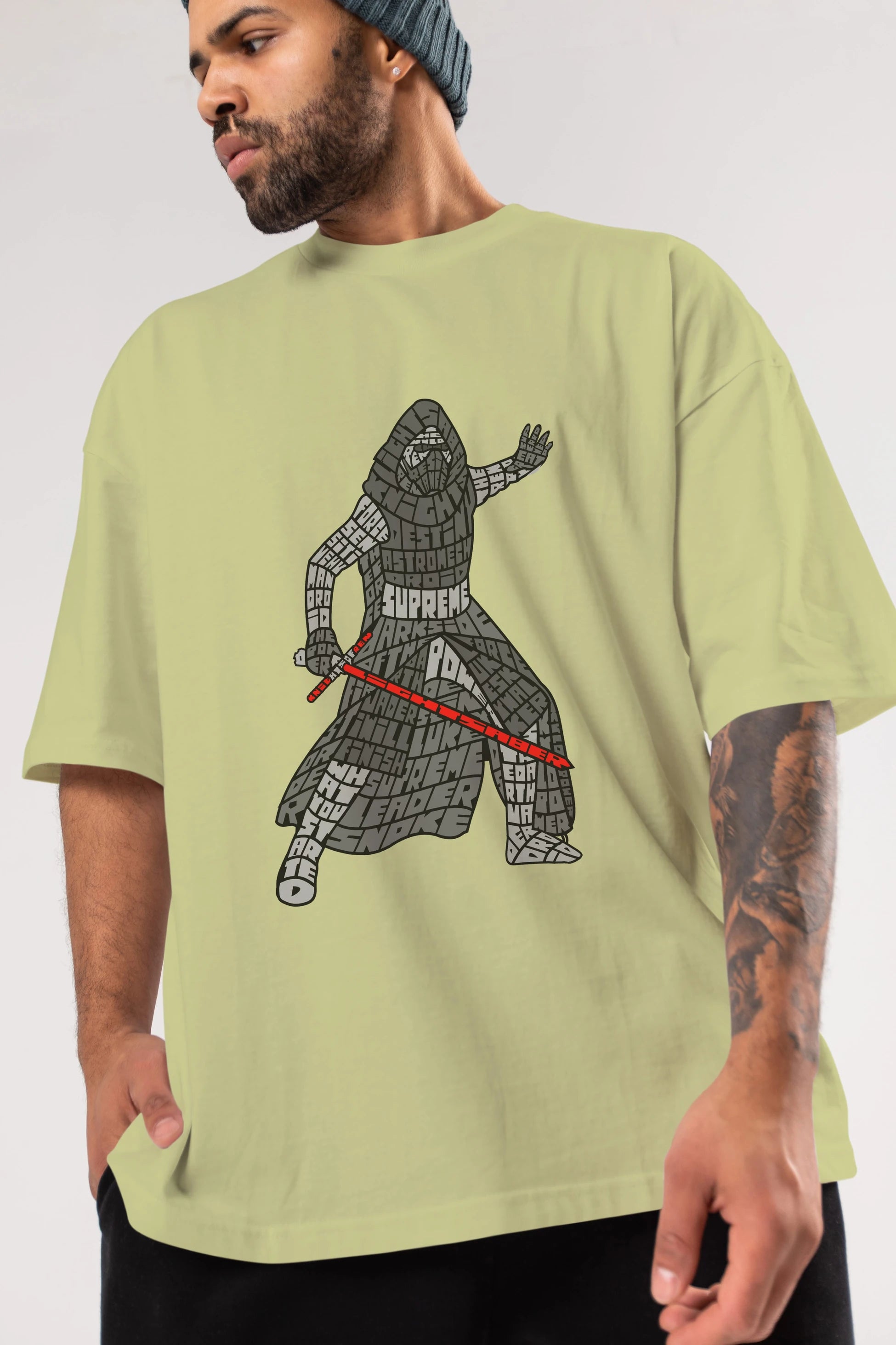 Kylo Ön Baskılı Oversize t-shirt %100 pamuk Erkek Kadın Unisex