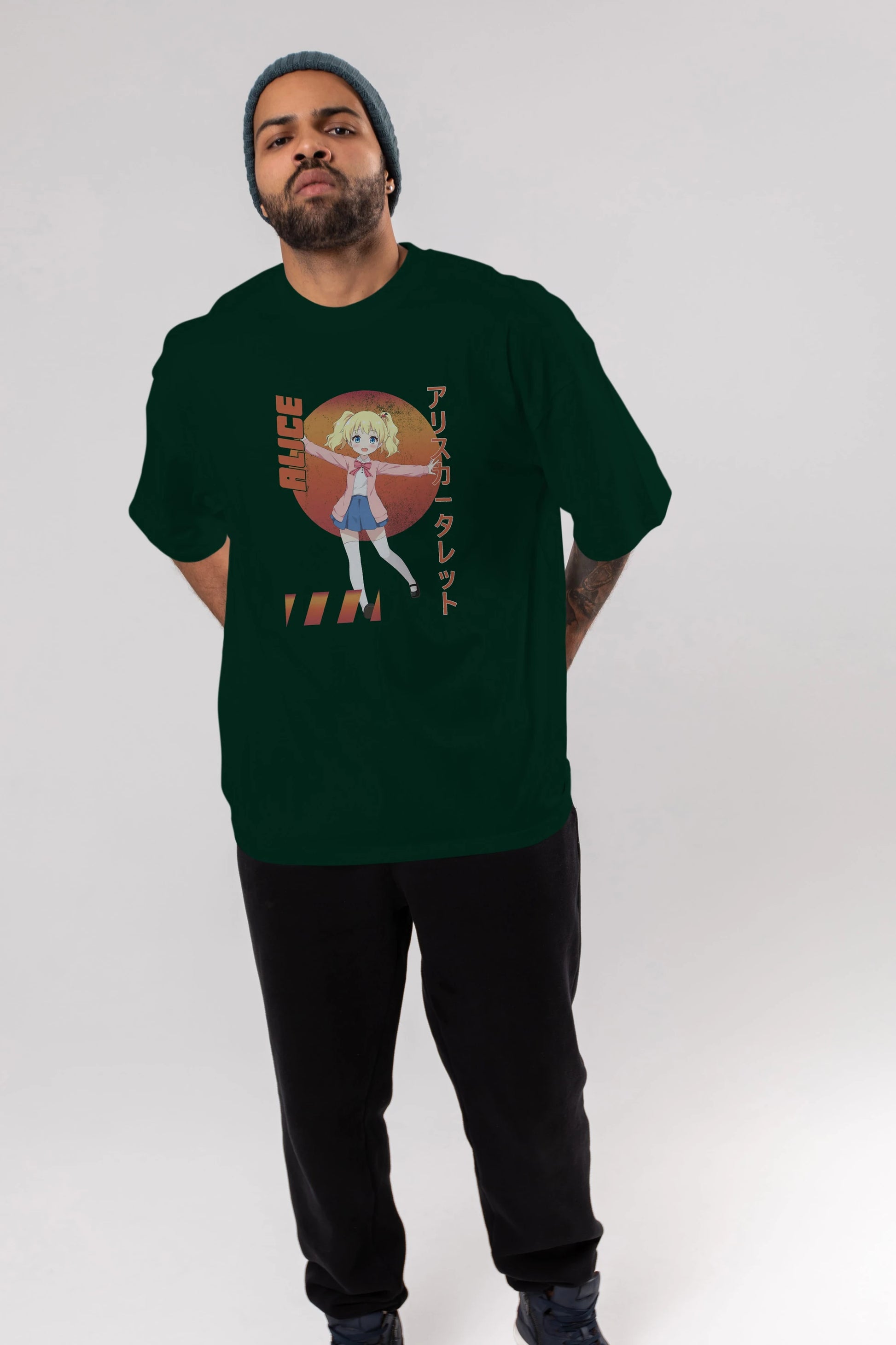 Alice Cartelet 15 Anime Ön Baskılı Oversize t-shirt %100 pamuk Erkek Kadın Unisex