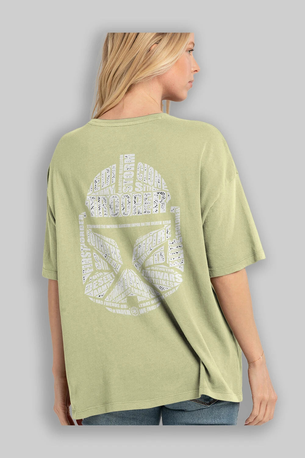 Trooper Arka Baskılı Oversize t-shirt %100 pamuk Erkek Kadın Unisex
