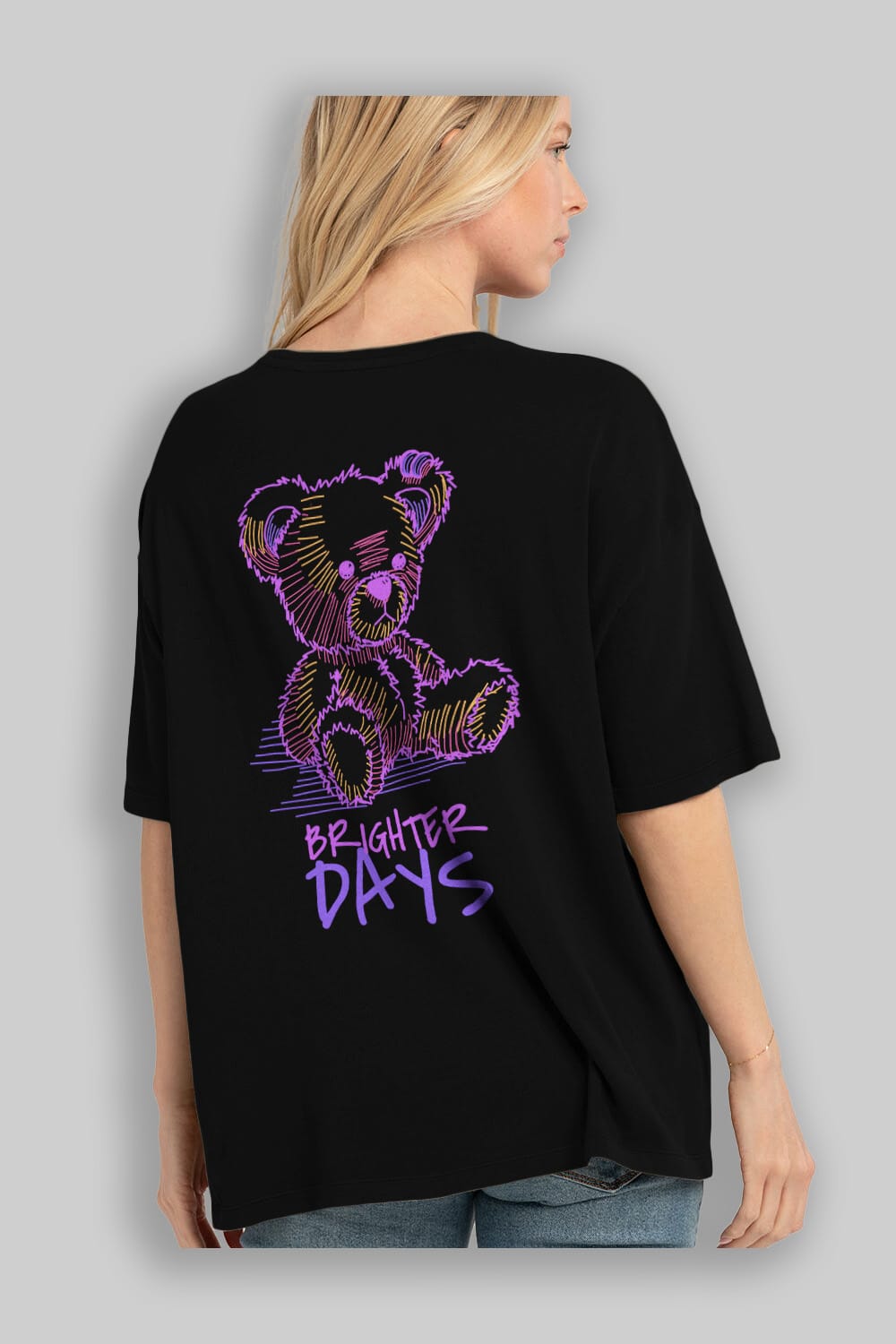 Brighter Days Arka Baskılı Oversize t-shirt Erkek Kadın Unisex