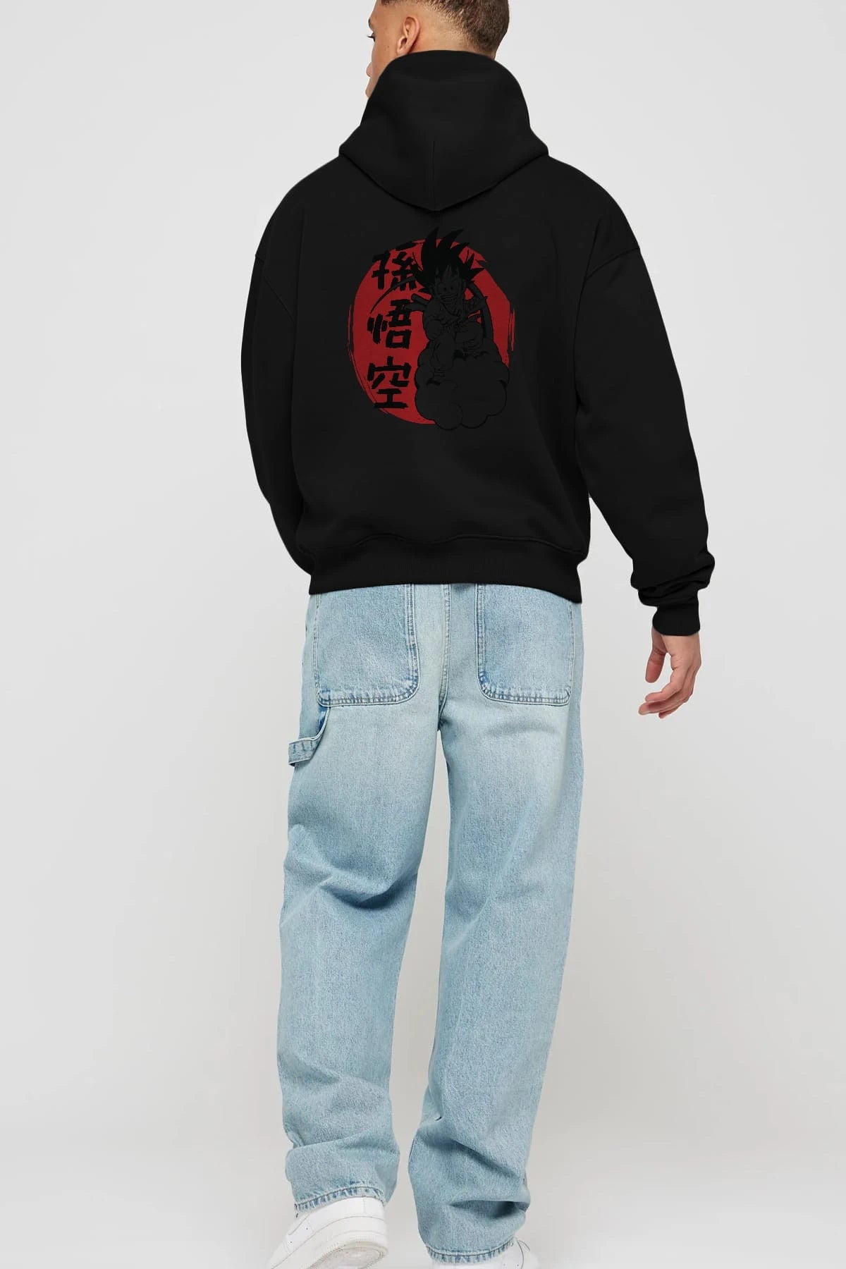 DRAGON BALL Anime Arka Baskılı Hoodie Oversize Kapüşonlu Sweatshirt Erkek Kadın Unisex