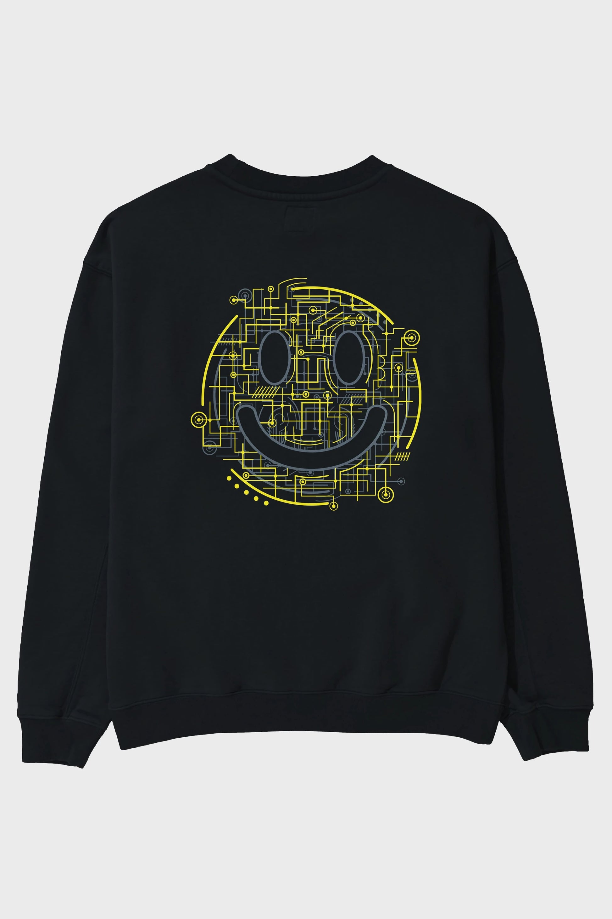Electric Smiley Arka Baskılı Oversize Sweatshirt Erkek Kadın Unisex