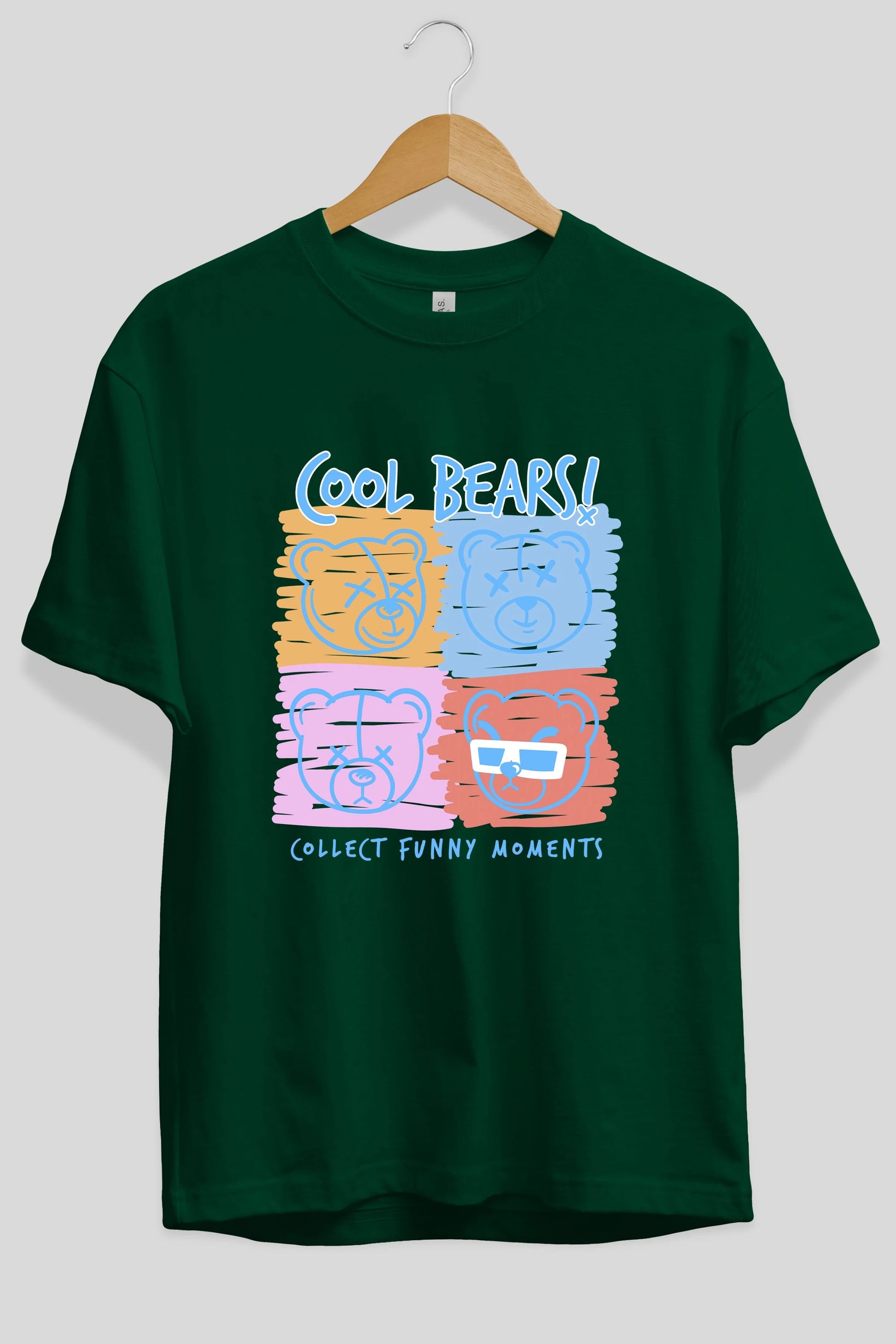 Cool Bears Ön Baskılı Oversize t-shirt Erkek Kadın Unisex