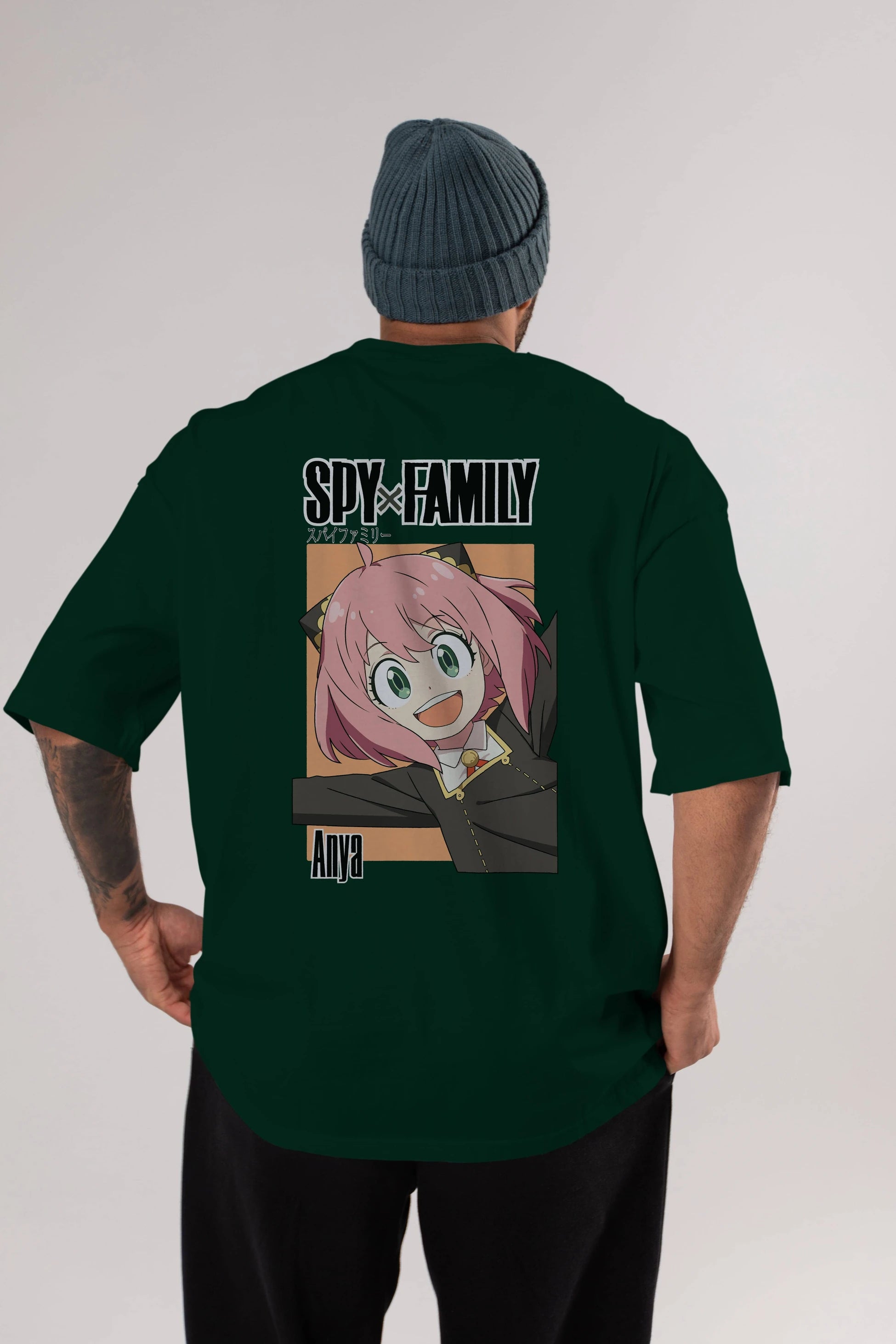 SPY X FAMILY Anya Anime Arka Baskılı Oversize t-shirt Erkek Kadın Unisex