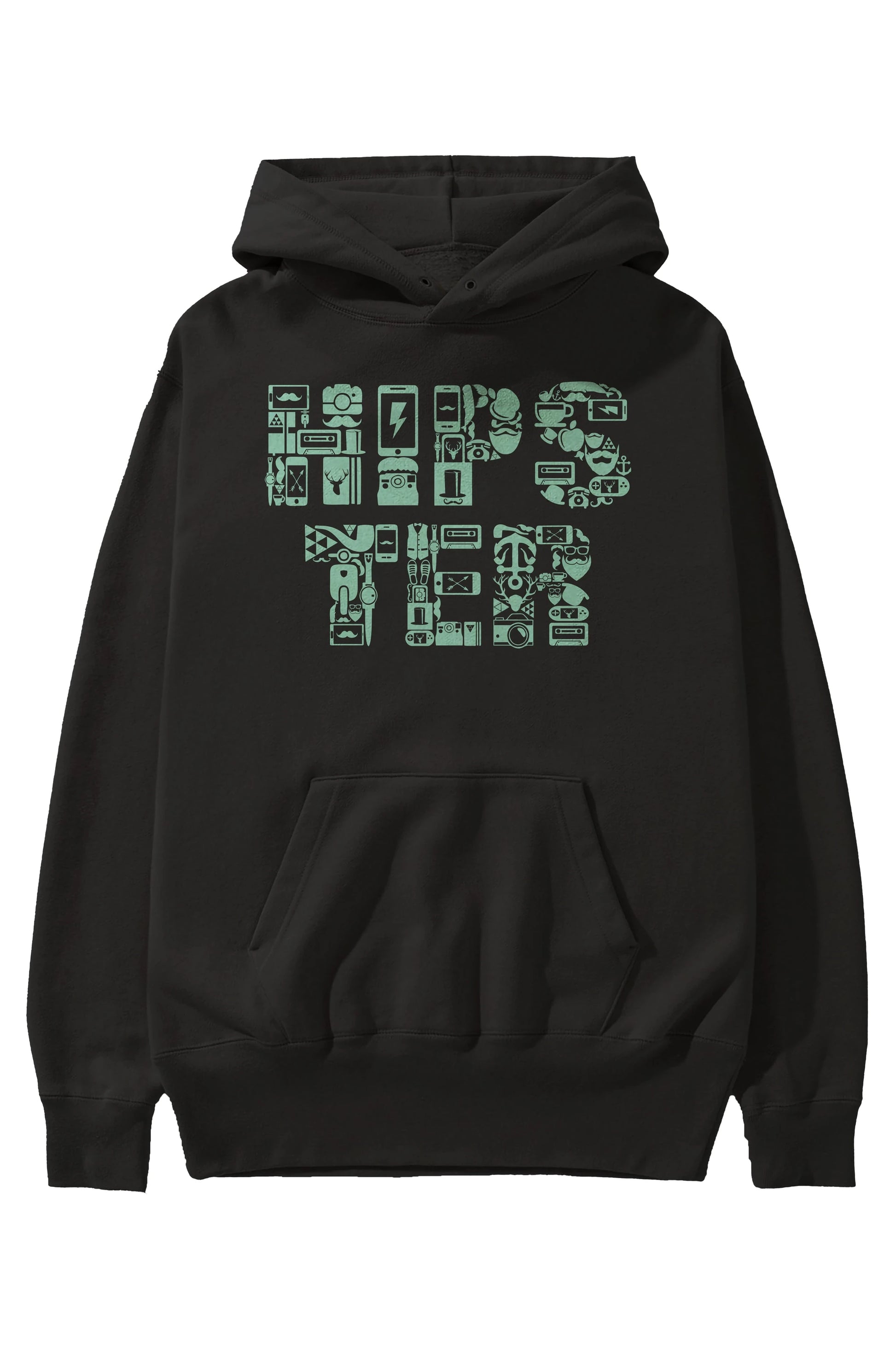HIPSTER Ön Baskılı Hoodie Oversize Kapüşonlu Sweatshirt Erkek Kadın Unisex