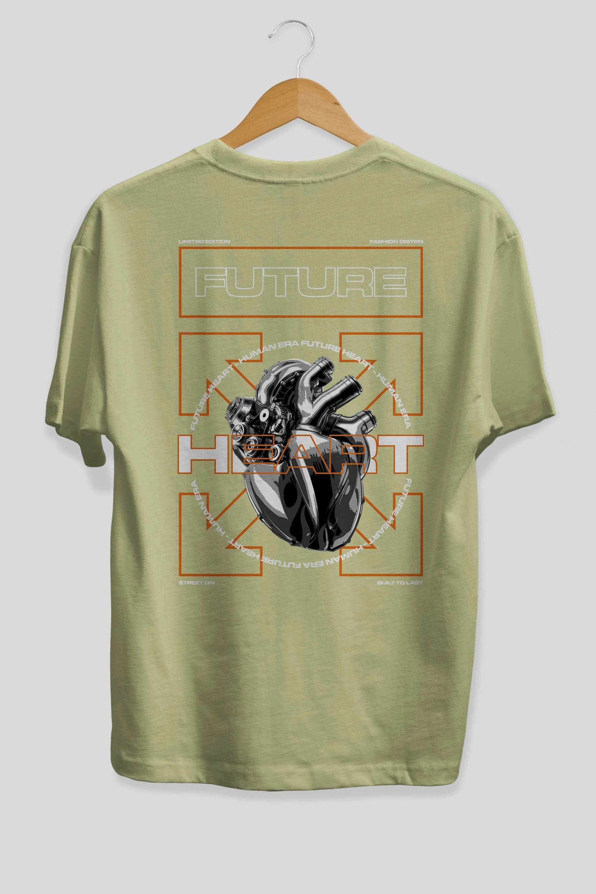 Future Heart Arka Baskılı Oversize t-shirt Erkek Kadın Unisex