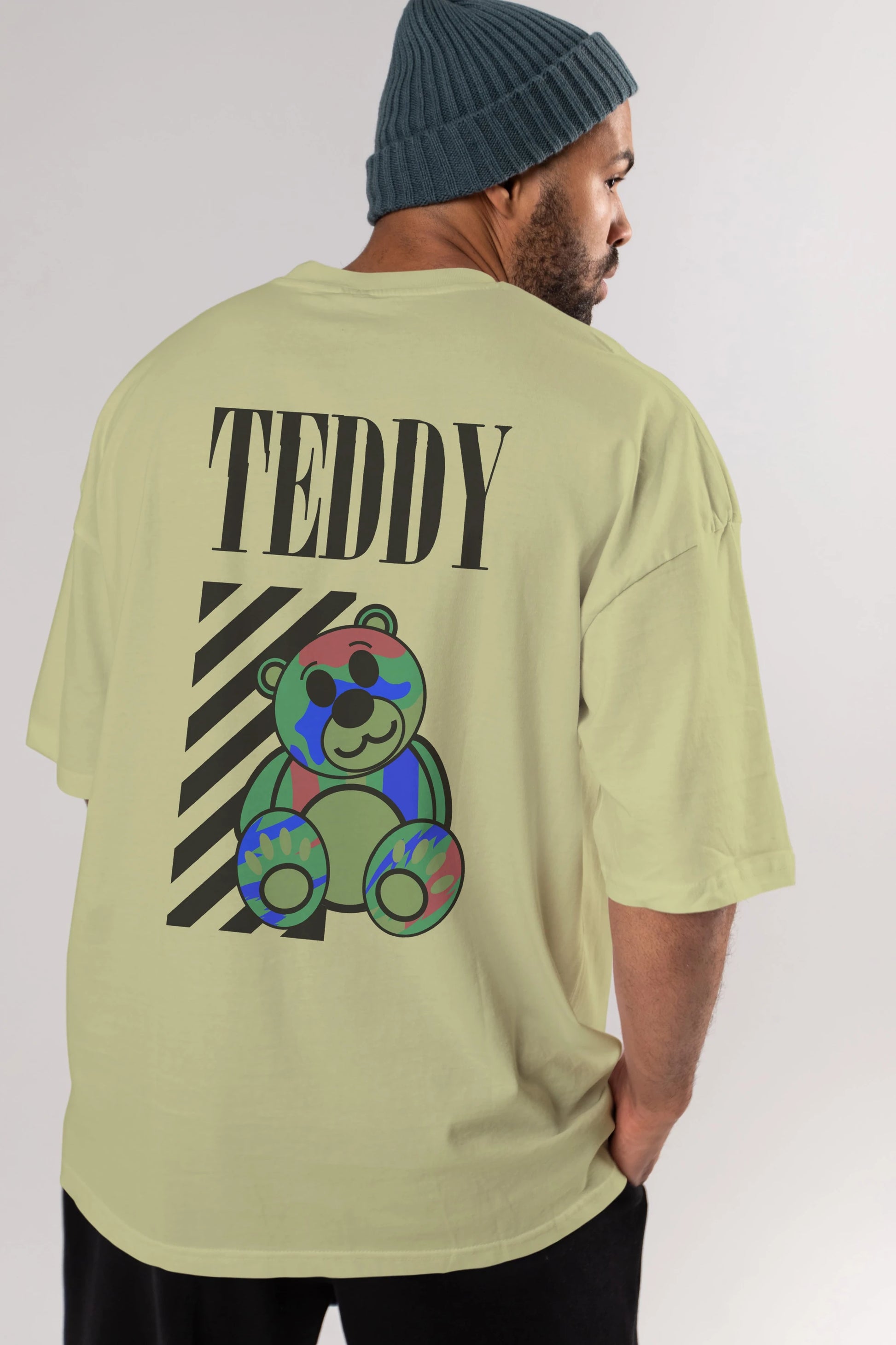 Teddy Bear 2 Arka Baskılı Oversize t-shirt Erkek Kadın Unisex