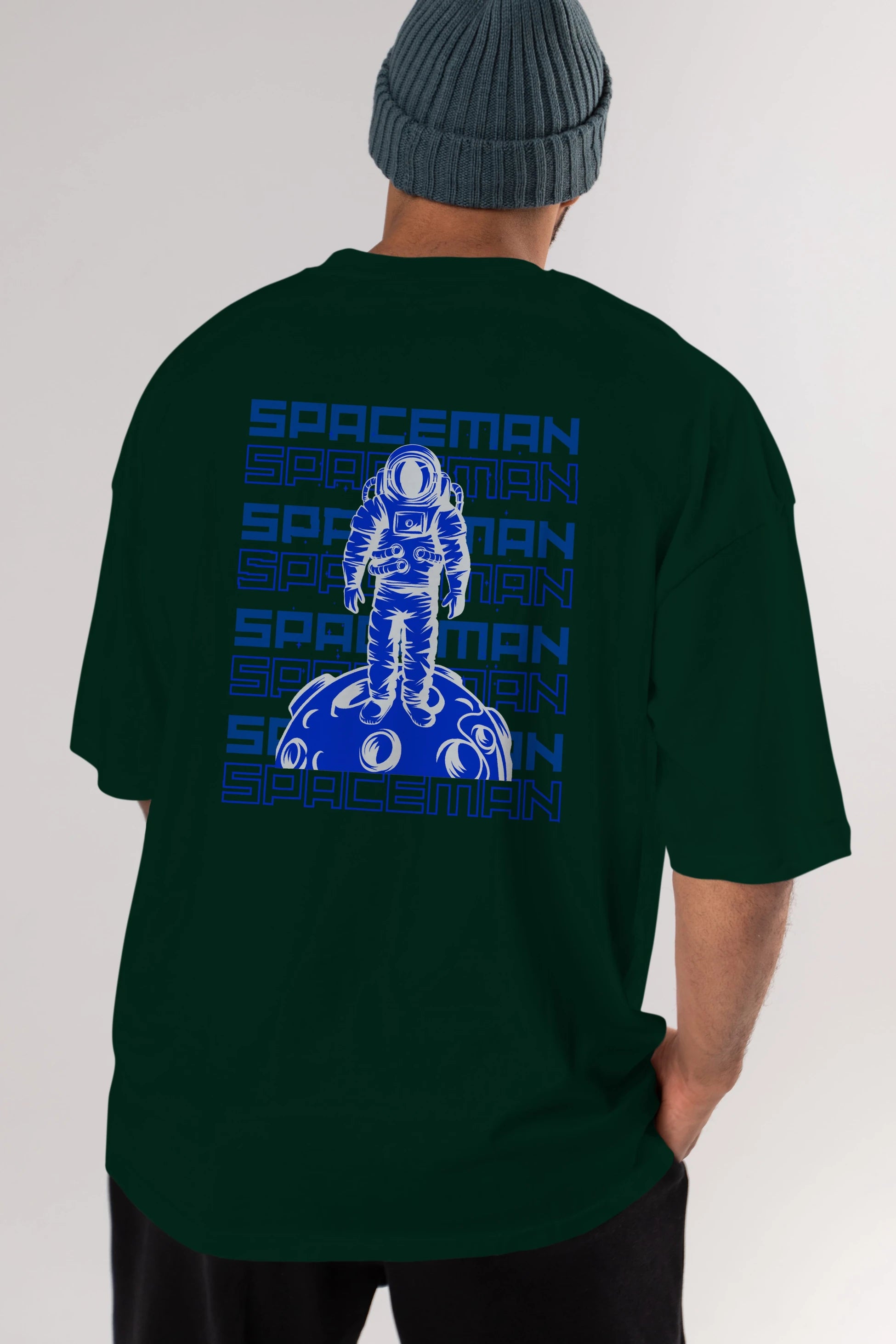 Spaceman Yazılı Arka Baskılı Oversize t-shirt Erkek Kadın Unisex