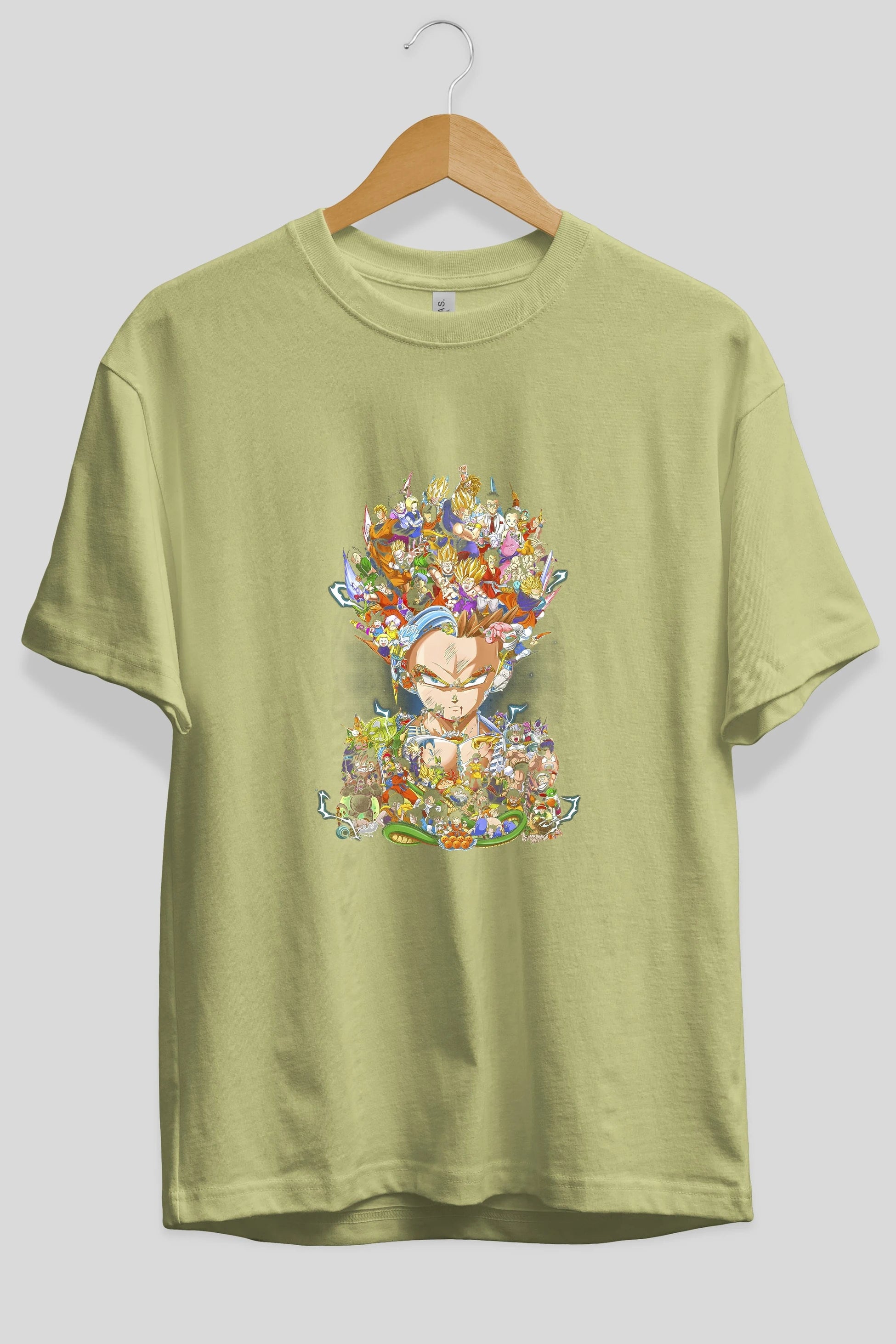DRAGON BALL ART (2) Anime Ön Baskılı Oversize t-shirt %100 pamuk Erkek Kadın Unisex
