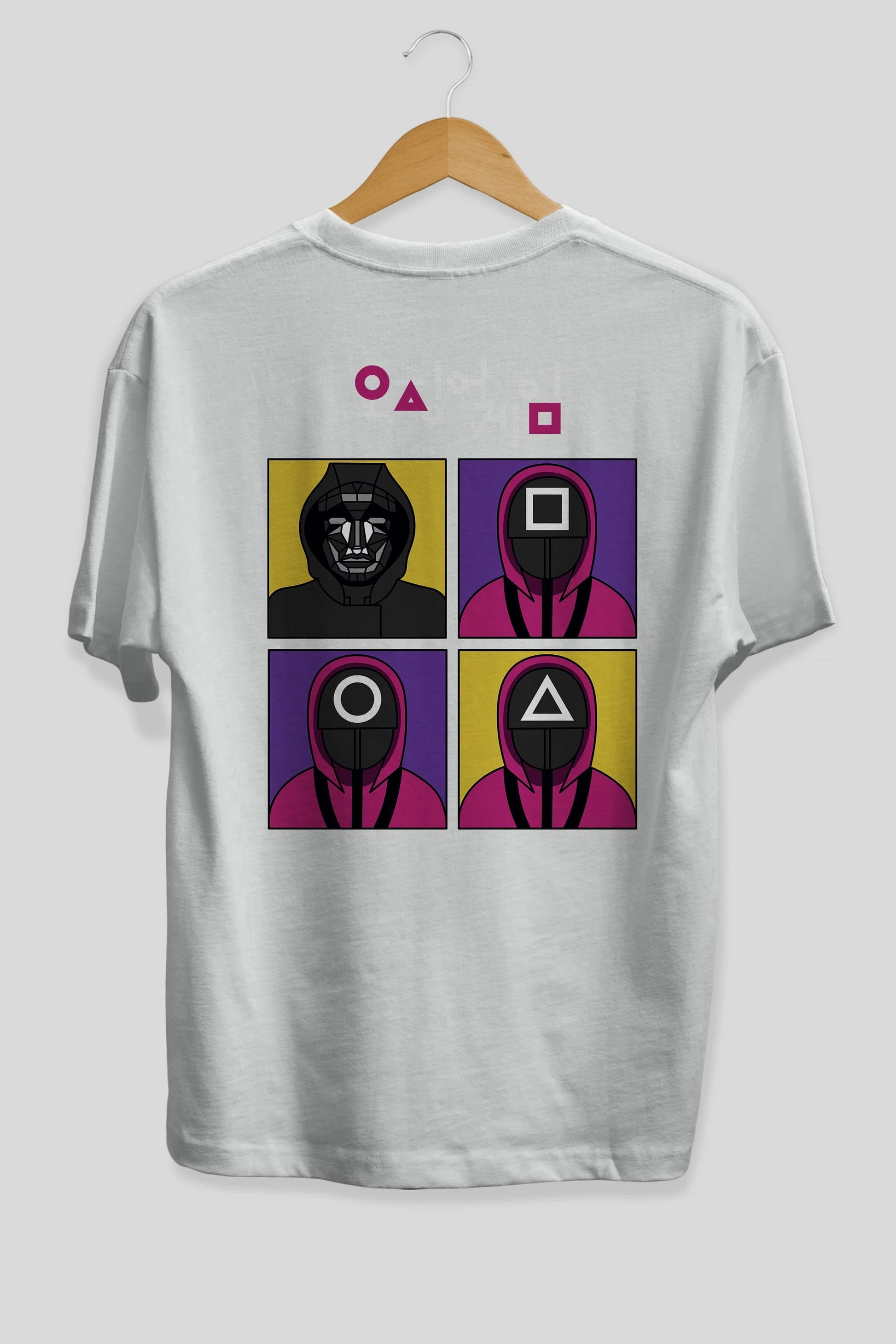 Squid Game (1) Arka Baskılı Oversize t-shirt Erkek Kadın Unisex %100 Pamuk Bisiklet Yaka tişort