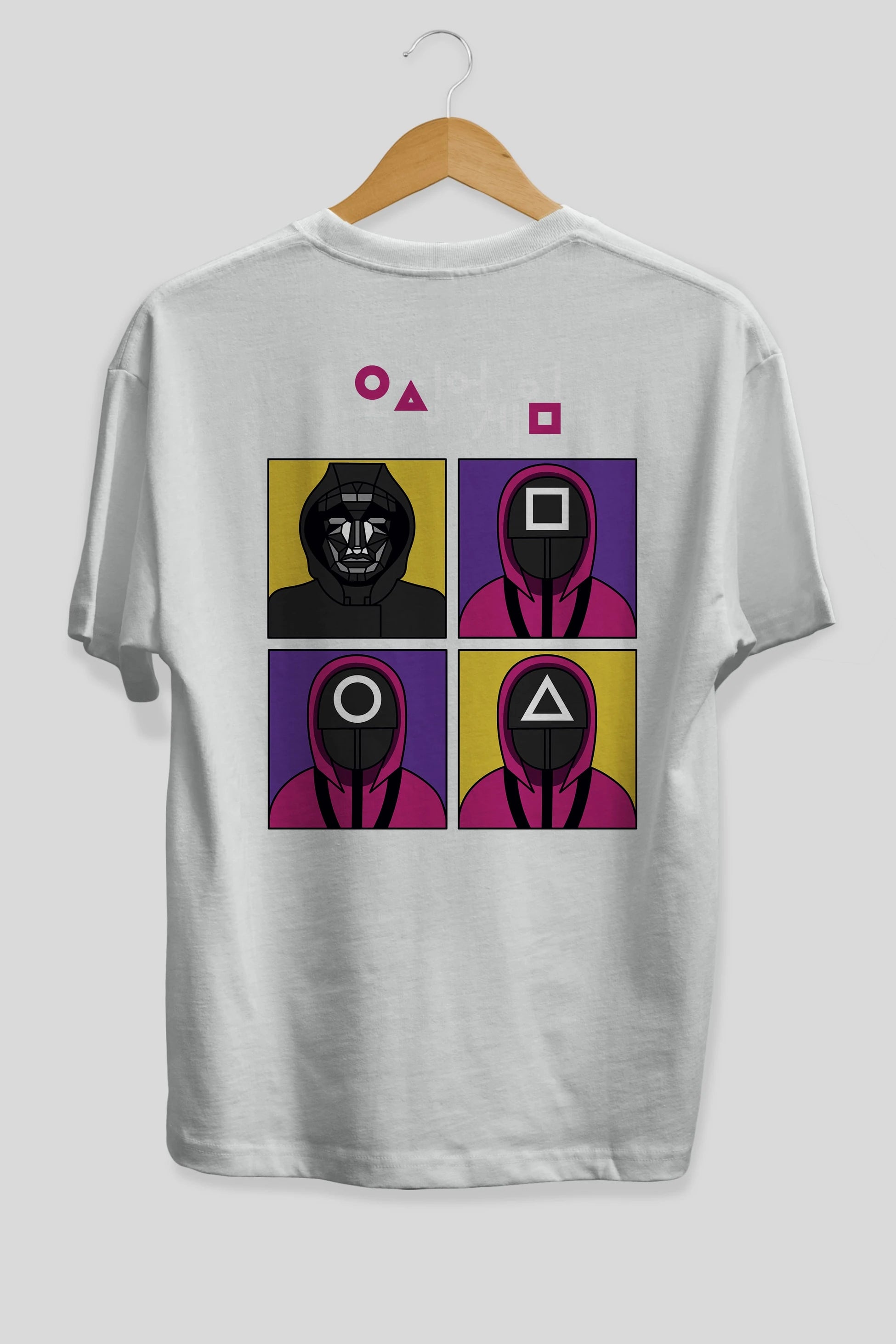 Squid Game (1) Arka Baskılı Oversize t-shirt Erkek Kadın Unisex %100 Pamuk Bisiklet Yaka tişort